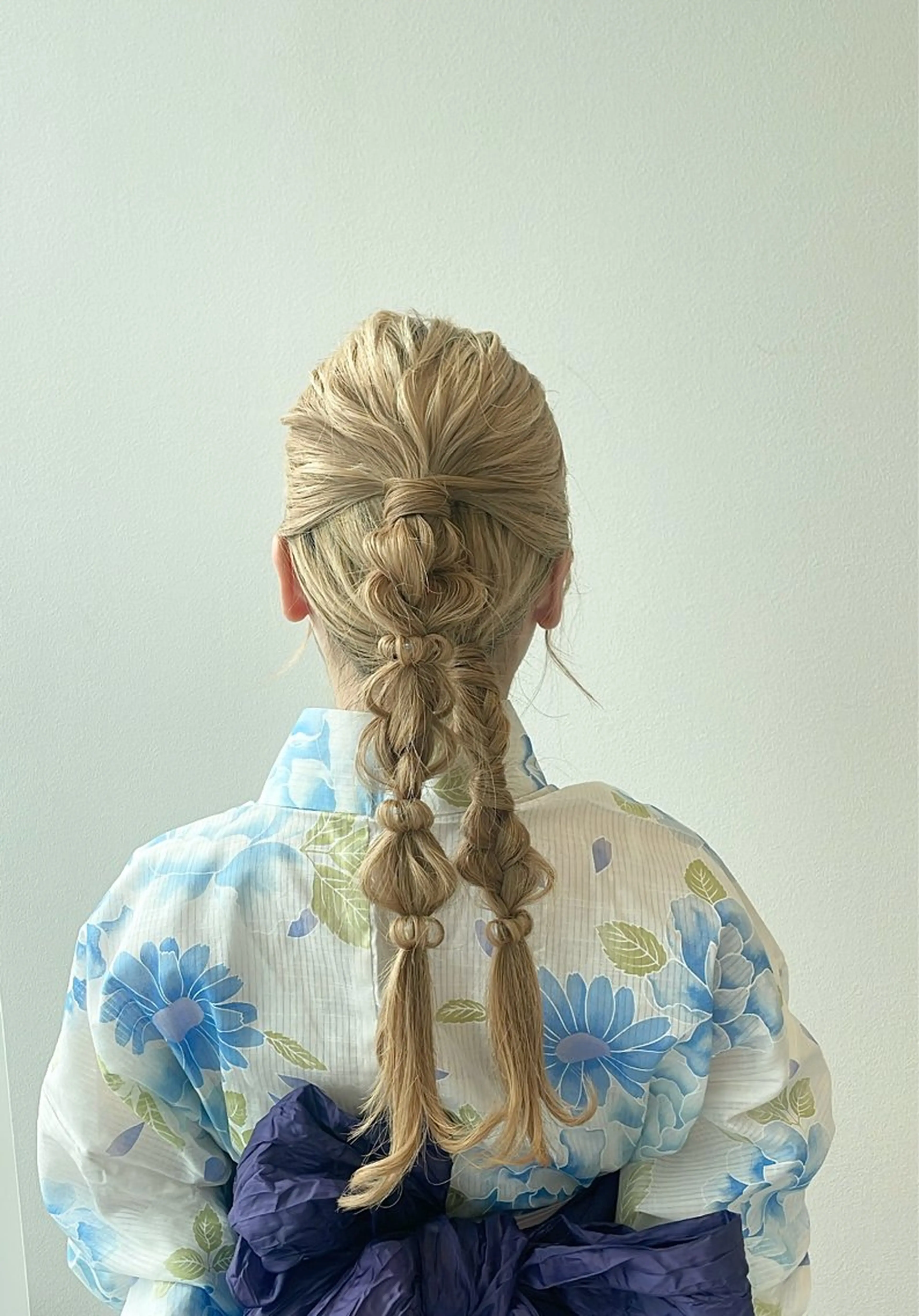 ロング 浴衣 ヘアセット 堀 ゆきみのヘアスタイル