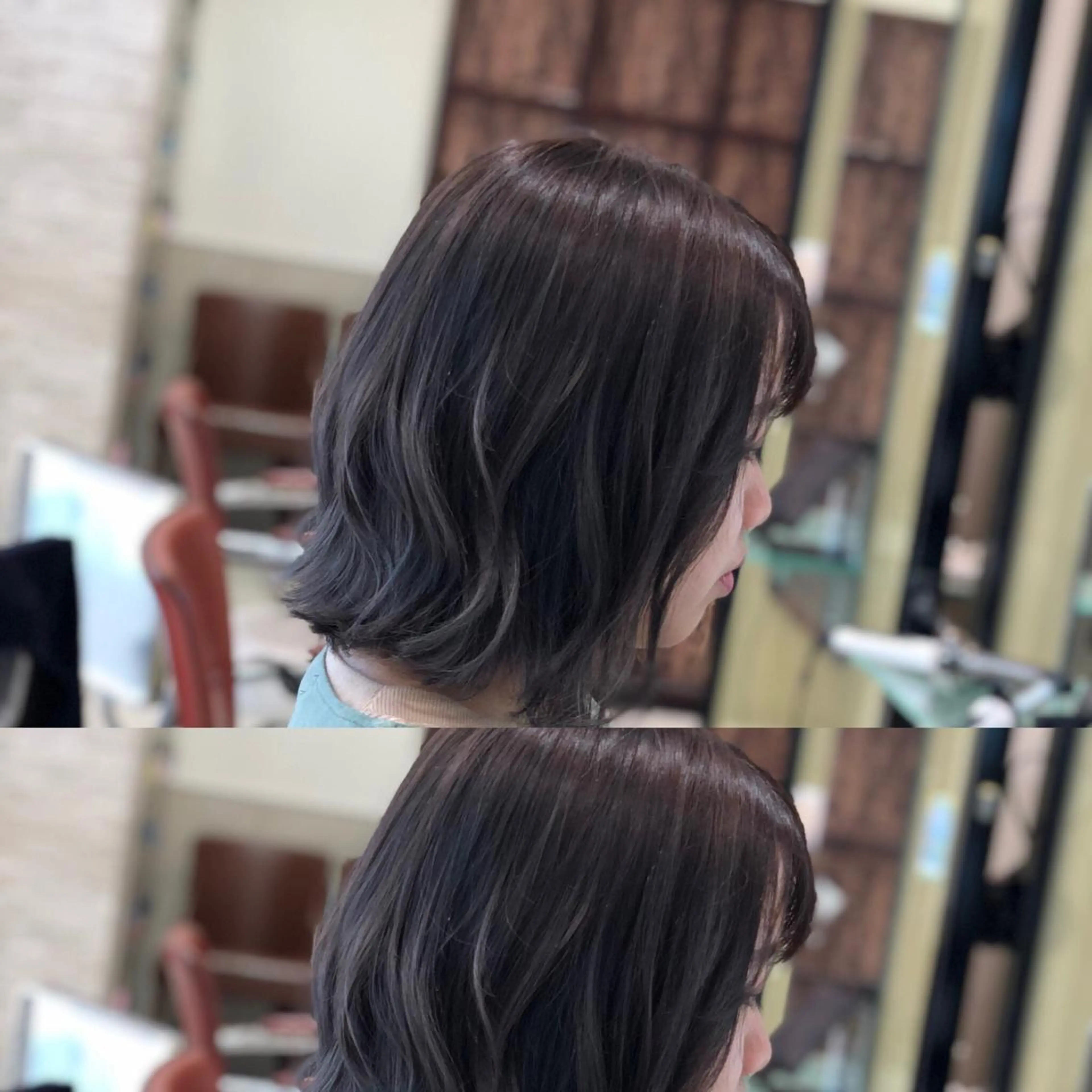 ミディアム カット ヘアカラー Y Uのヘアスタイル