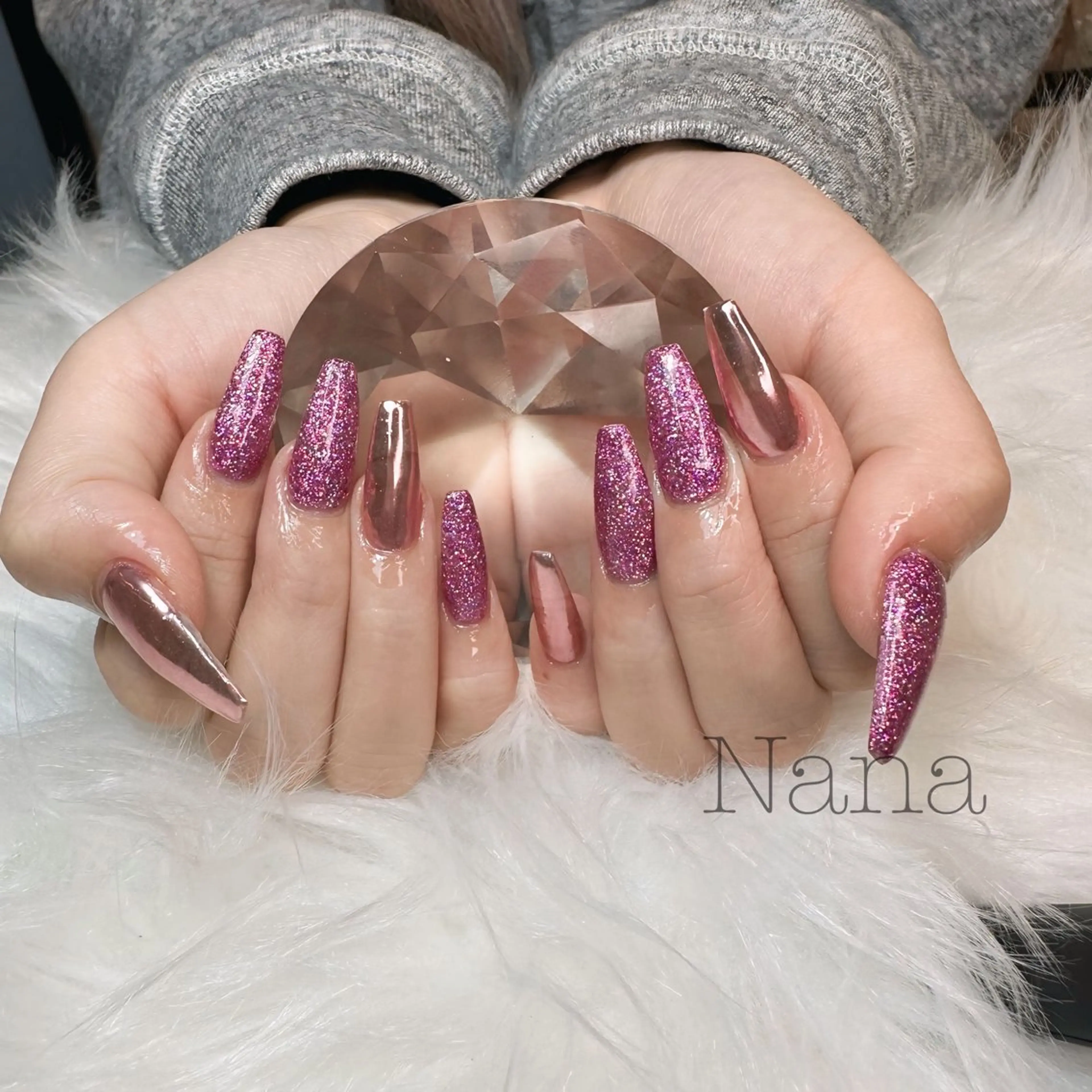 ネイル ミラーネイル ハンドネイル FAUSTO所属・Nailist 💟NANAのネイルデザイン