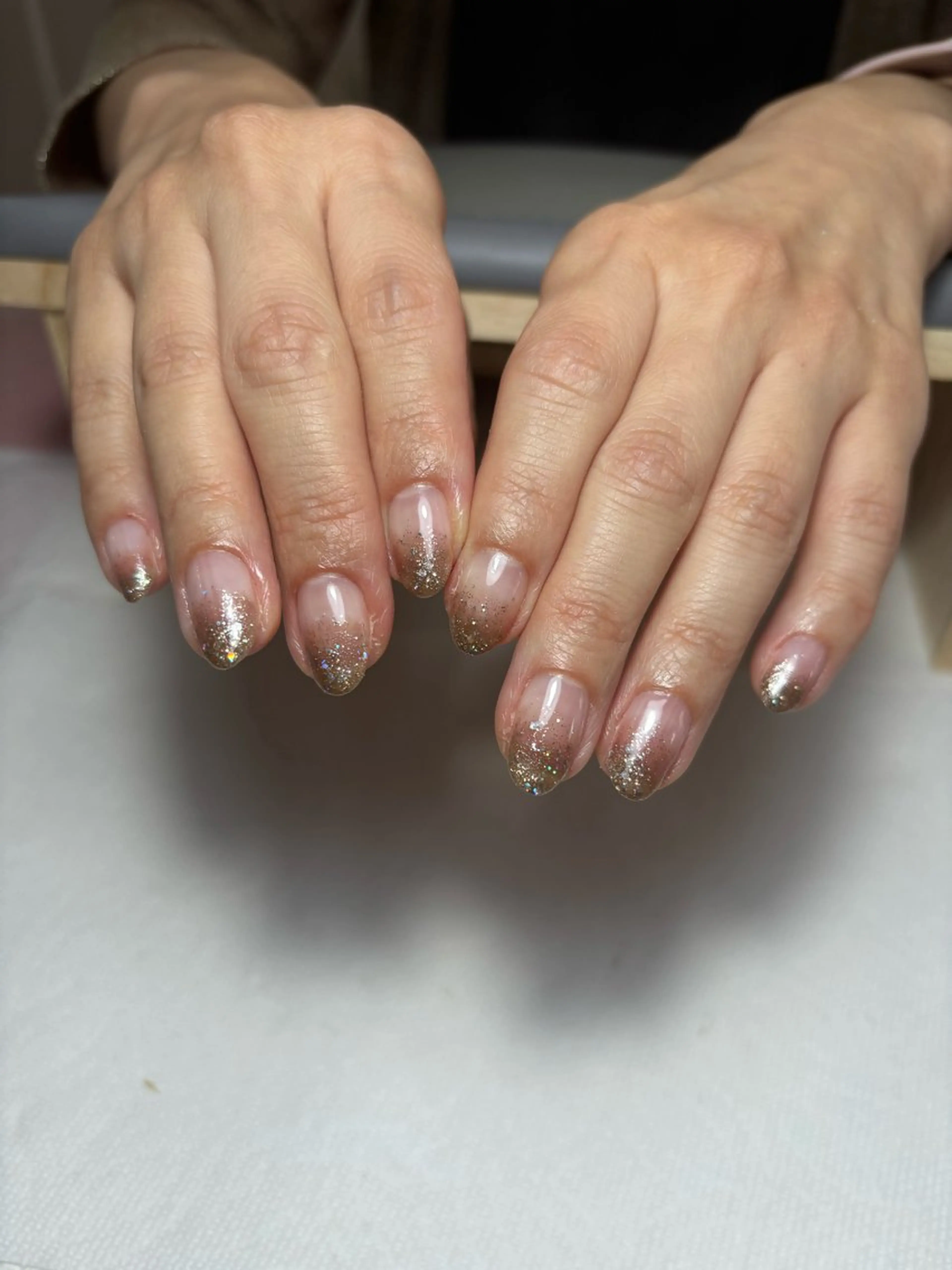 ネイル ブラウン ラメ(グリッター) ラメグラデーション ハンドネイル Beautiful. Aのネイルデザイン
