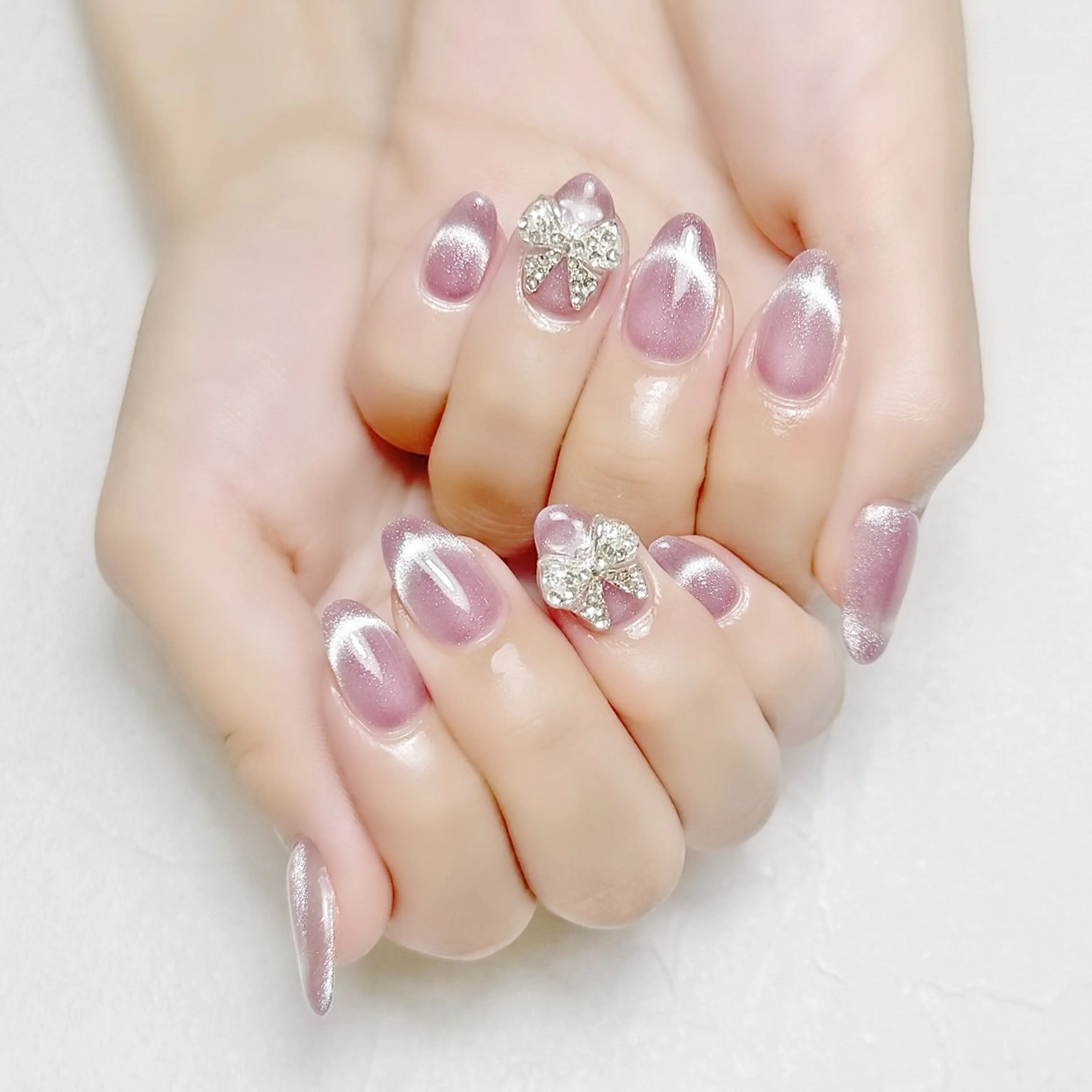ネイル マグネットネイル オフィスネイル ピンク 夏ネイル rouse nail RISATOのネイルデザイン