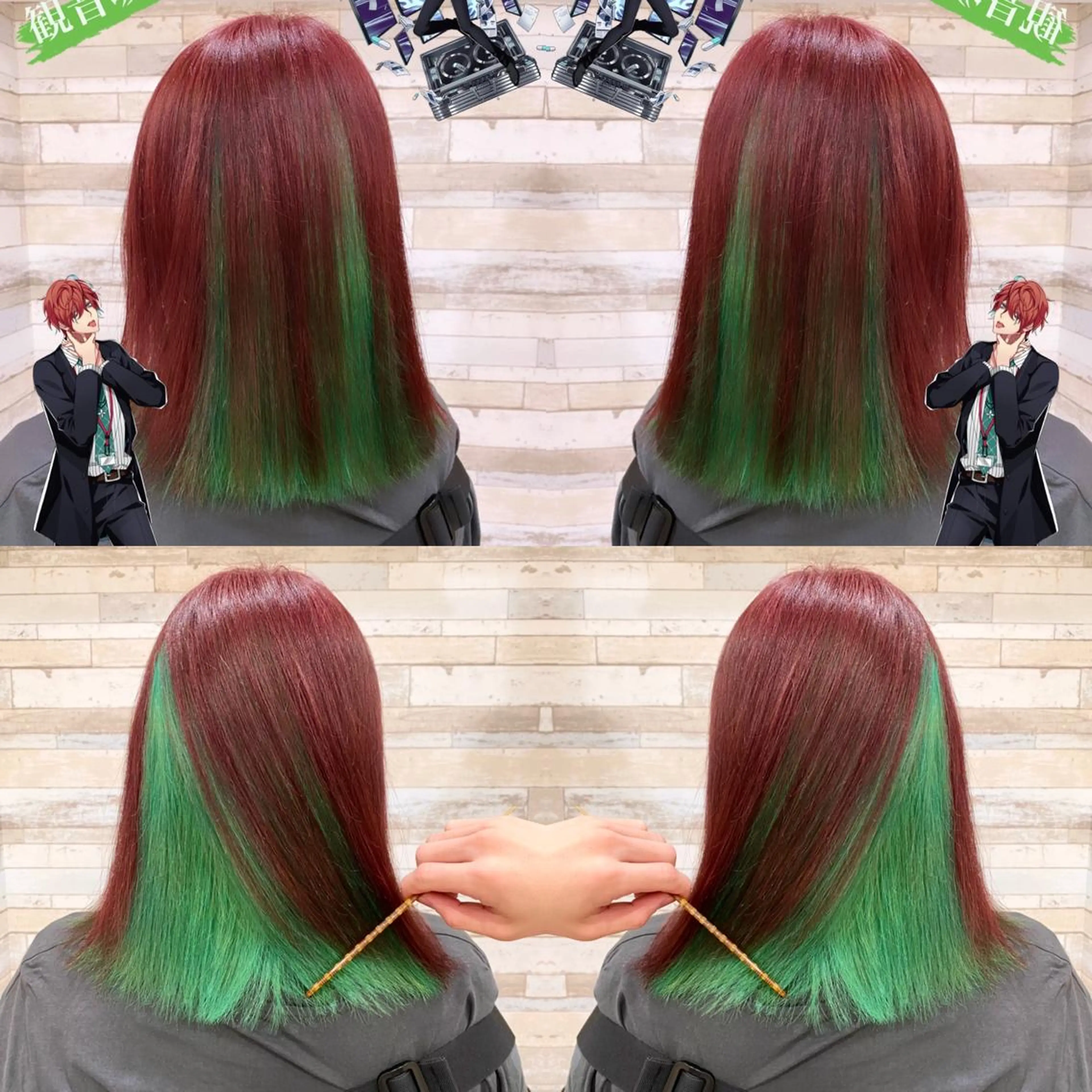 ミディアム カラー ヘアカラー トリートメント "PEPPU "所属・派手髪、ハイトーン ショートヘアShinのヘアスタイル