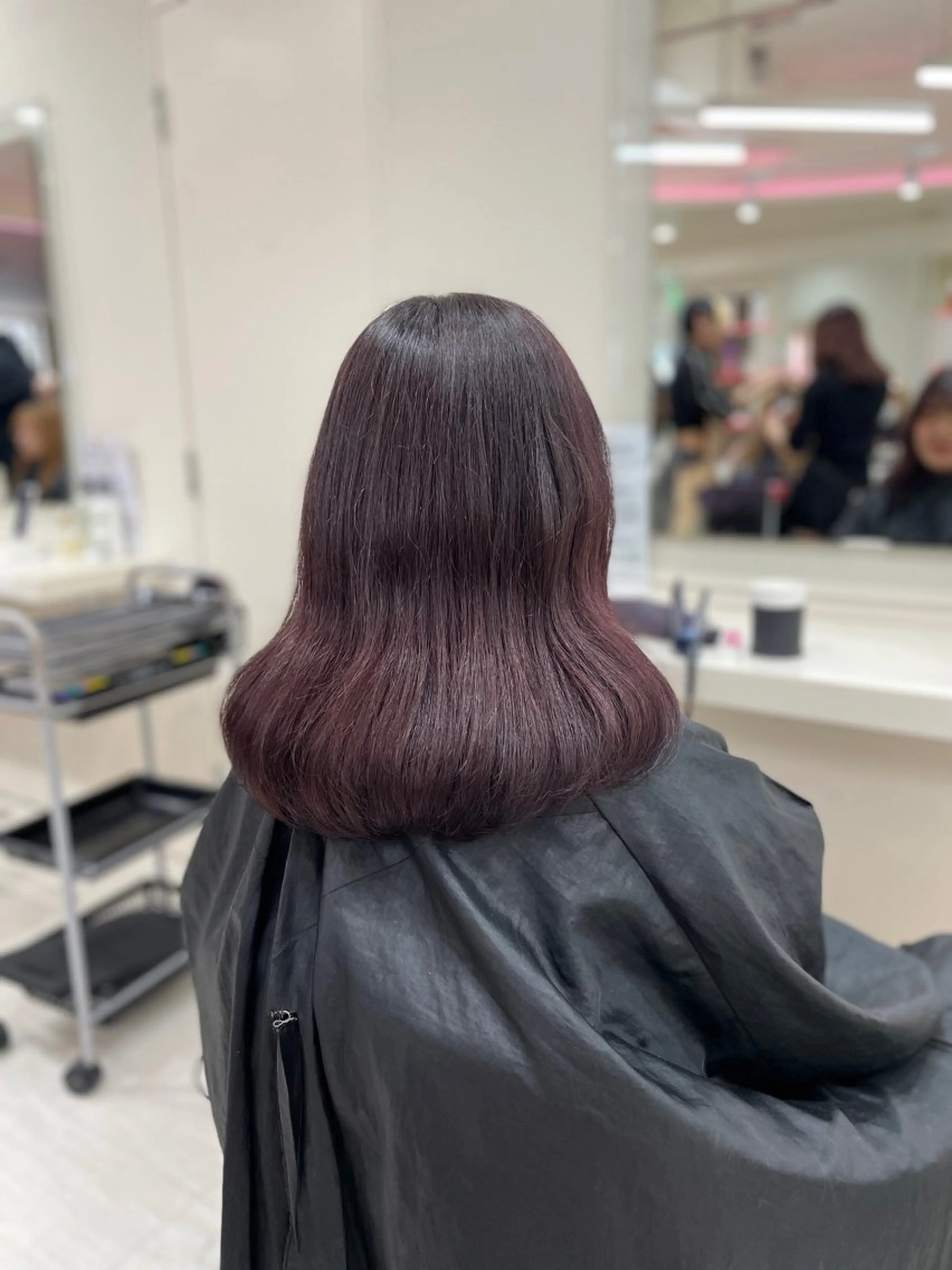 ミディアム ヘアカラー トリートメント ヘアセット 💗暖色カラー💗 ツヤ髪💗Mayaのヘアスタイル