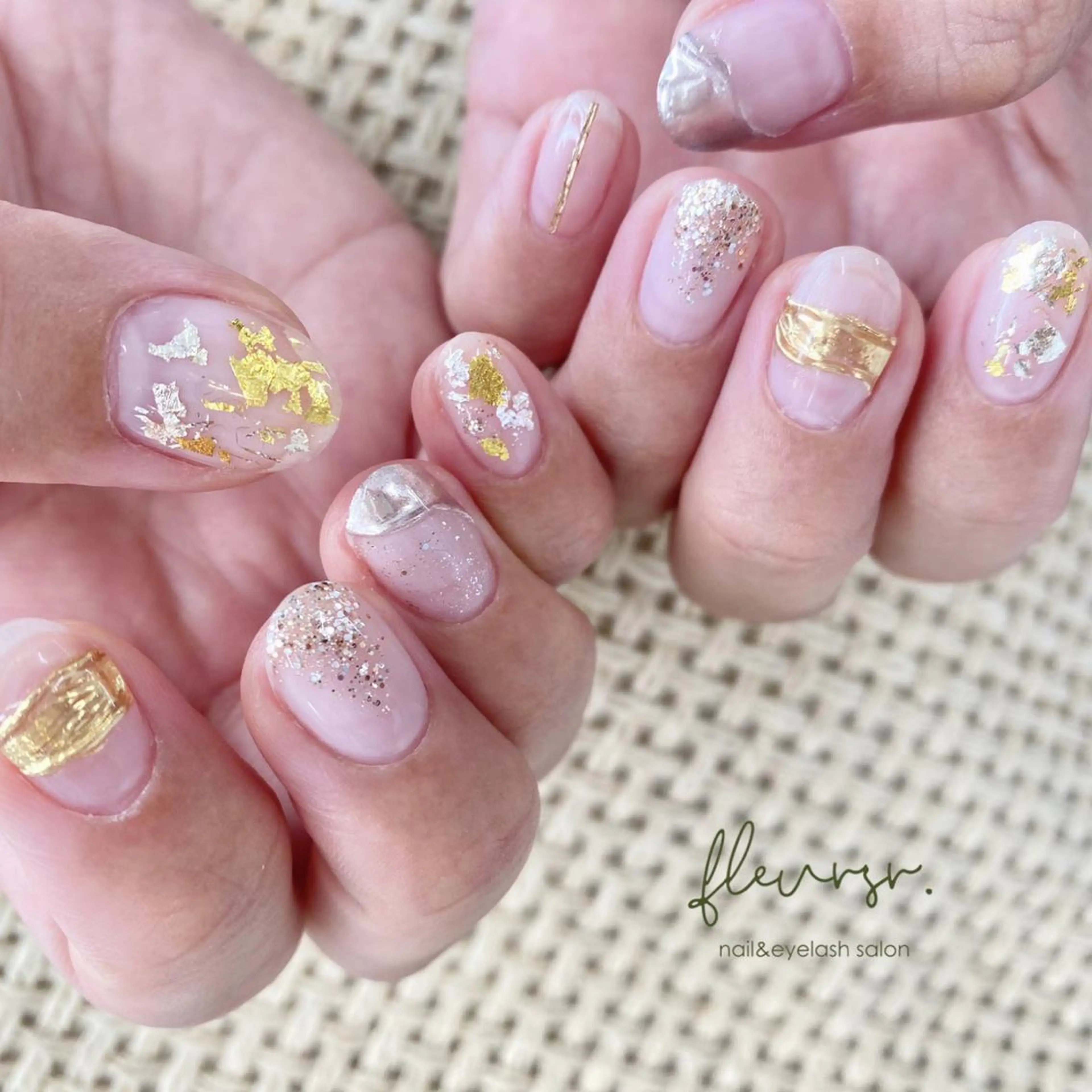 ネイル ラメ(グリッター) ミラーネイル atore つかさのマツエク・マツパデザイン