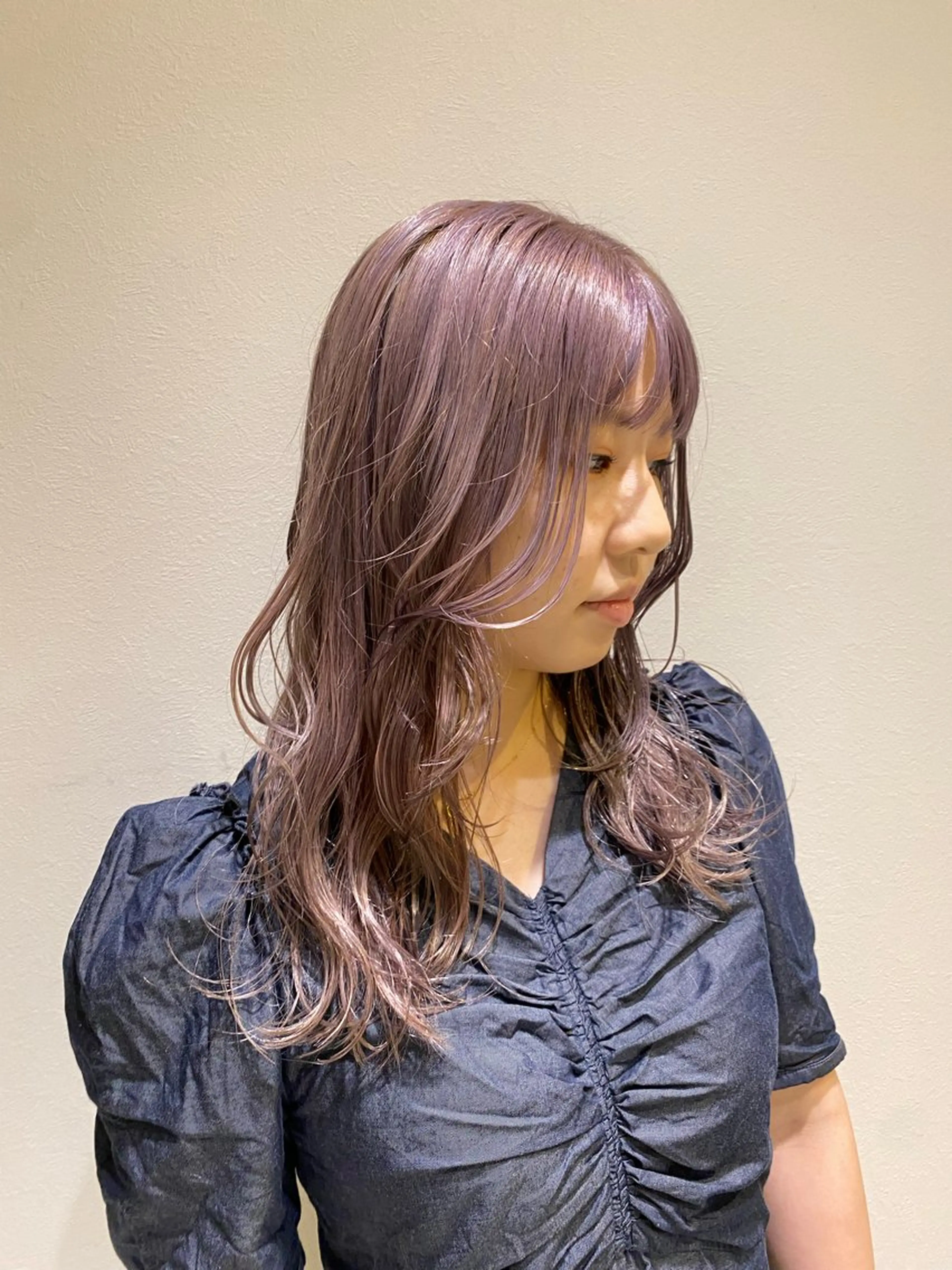 セミロング ヘアカラー 長岡 香澄のヘアスタイル