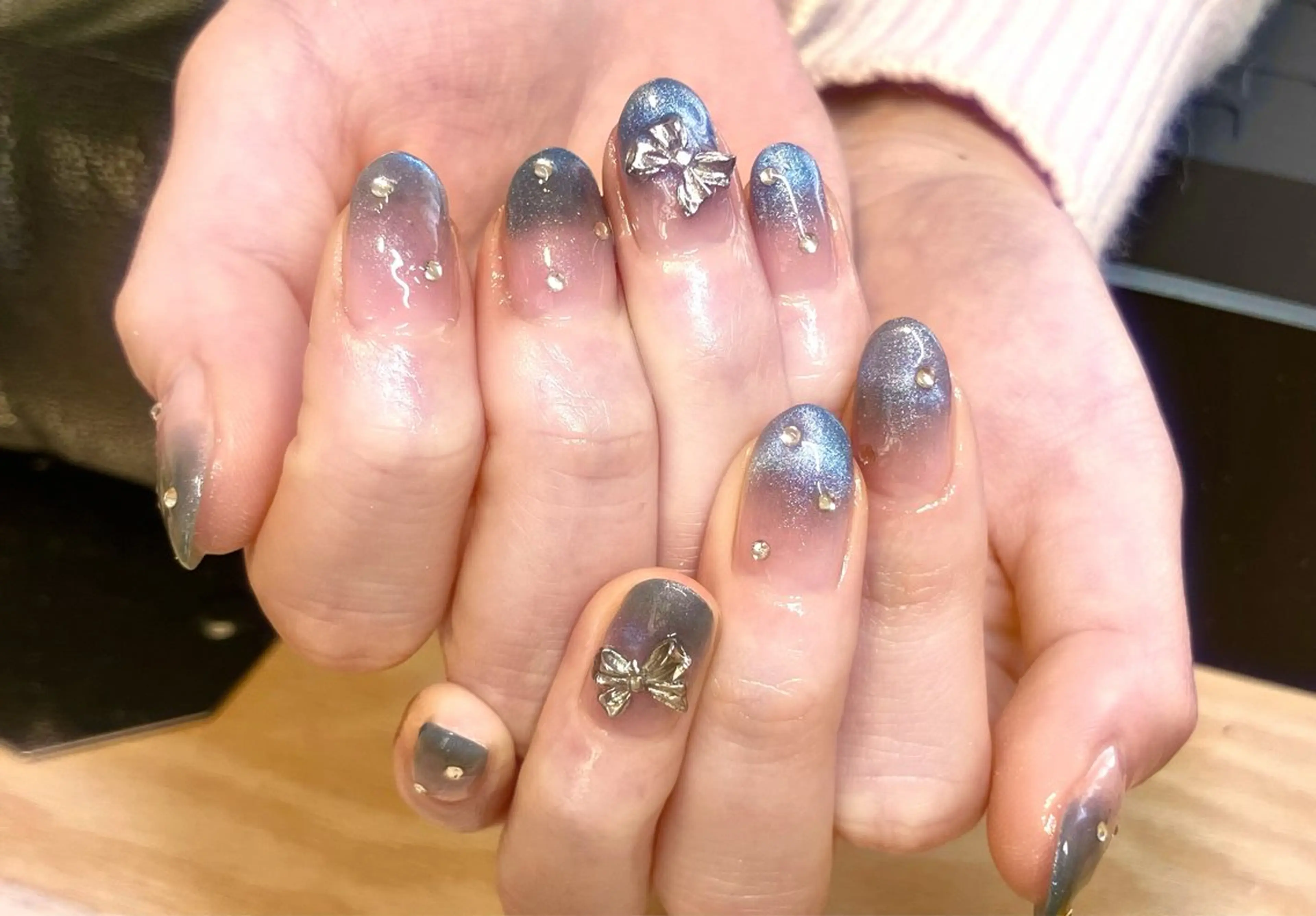 ネイル アートネイル ジェルネイル キラキラネイル マグネットネイル 大理石ネイル(マーブル) ハンドネイル RinRin　nail所属・孔 ジンシェンのネイルデザイン