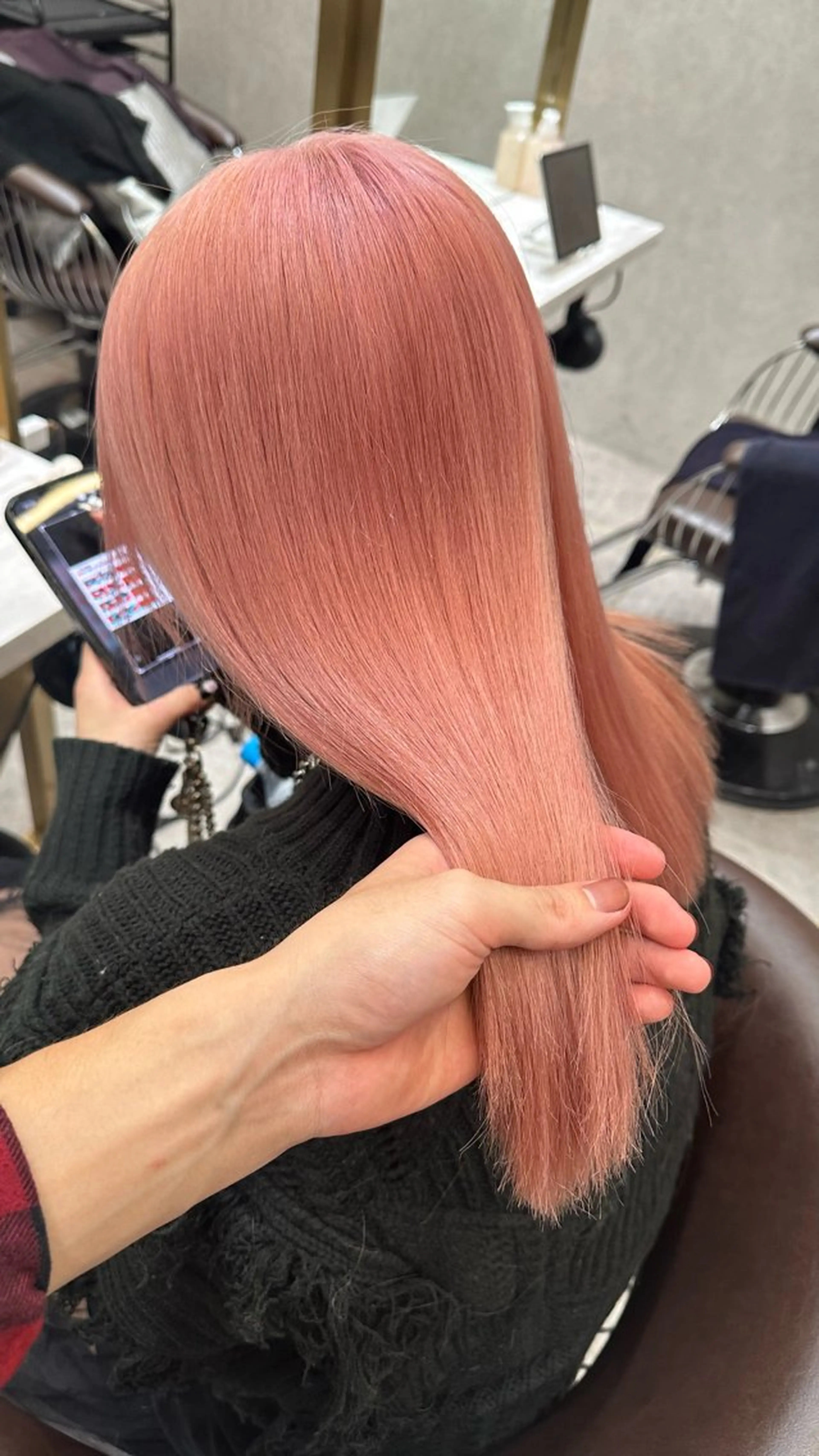セミロング カラー カット ヘアカラー トリートメント ケアブリーチ 韓国レイヤーKYONのヘアスタイル