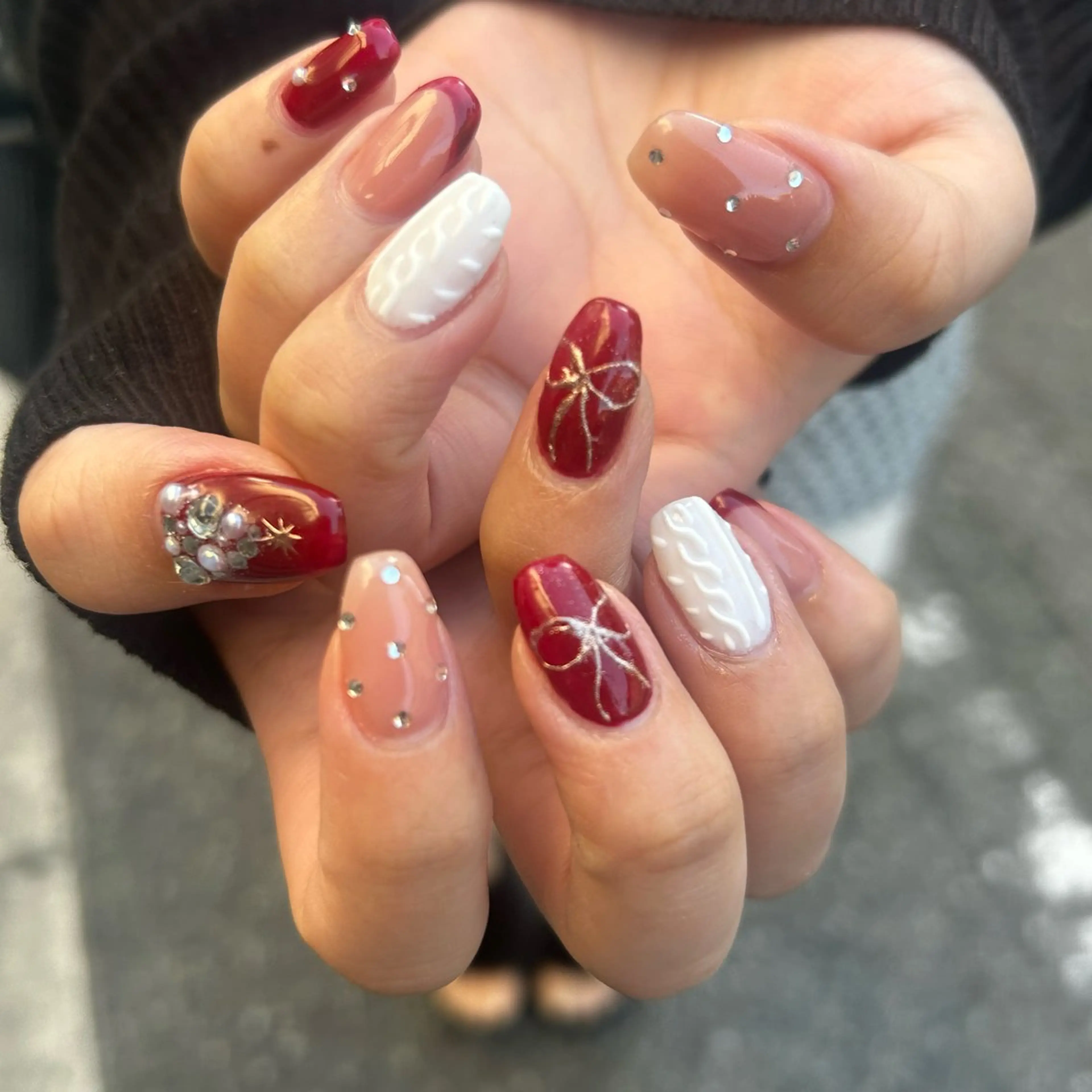 ネイル 冬ネイル クリスマス ハンドネイル maninail makiのネイルデザイン