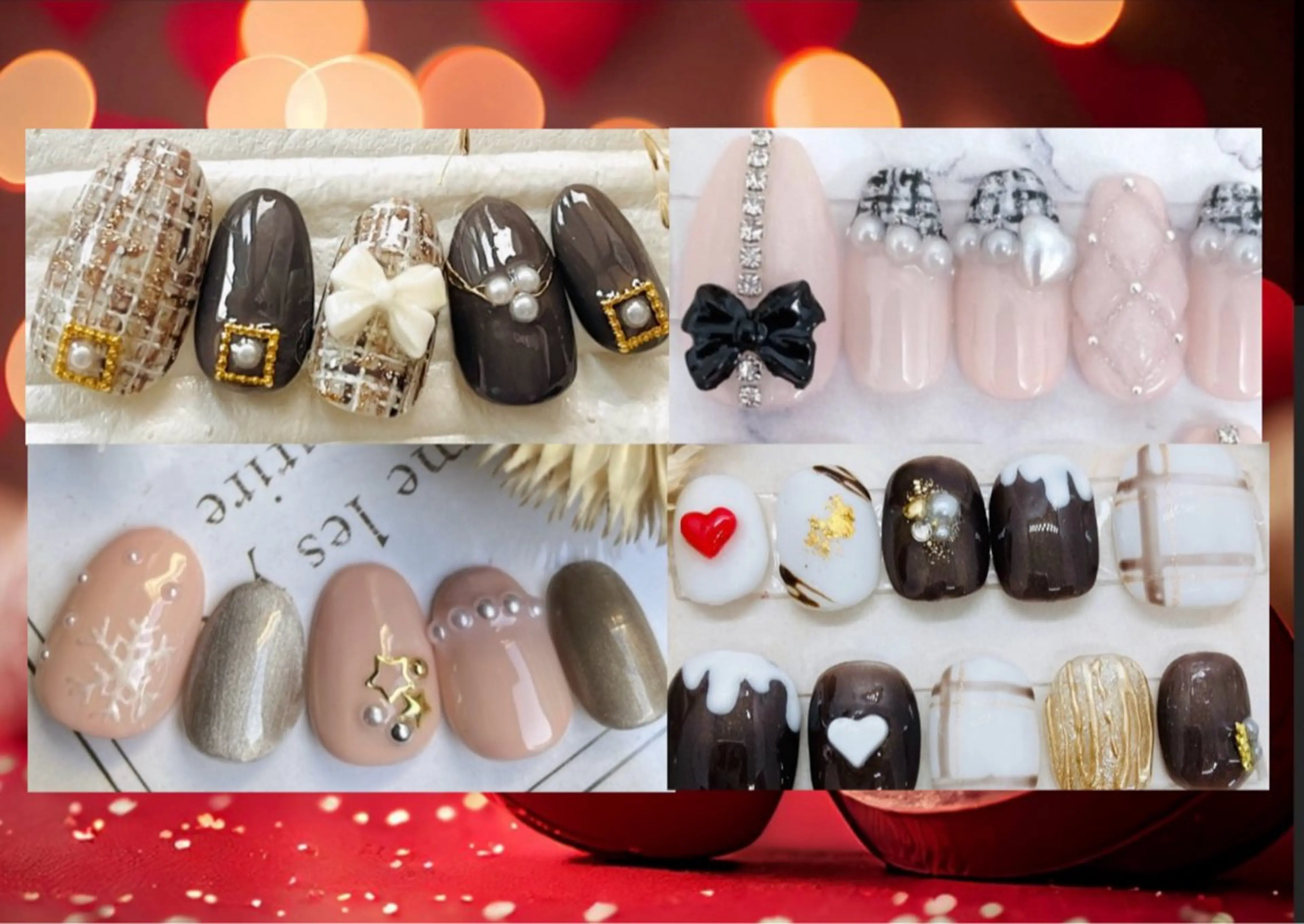 ネイル ジェルネイル マグネットネイル パラジェル シンプルネイル バレンタイン LUCIA(ルシア）所属・LUCIA 南柏ネイルサロンのネイルデザイン