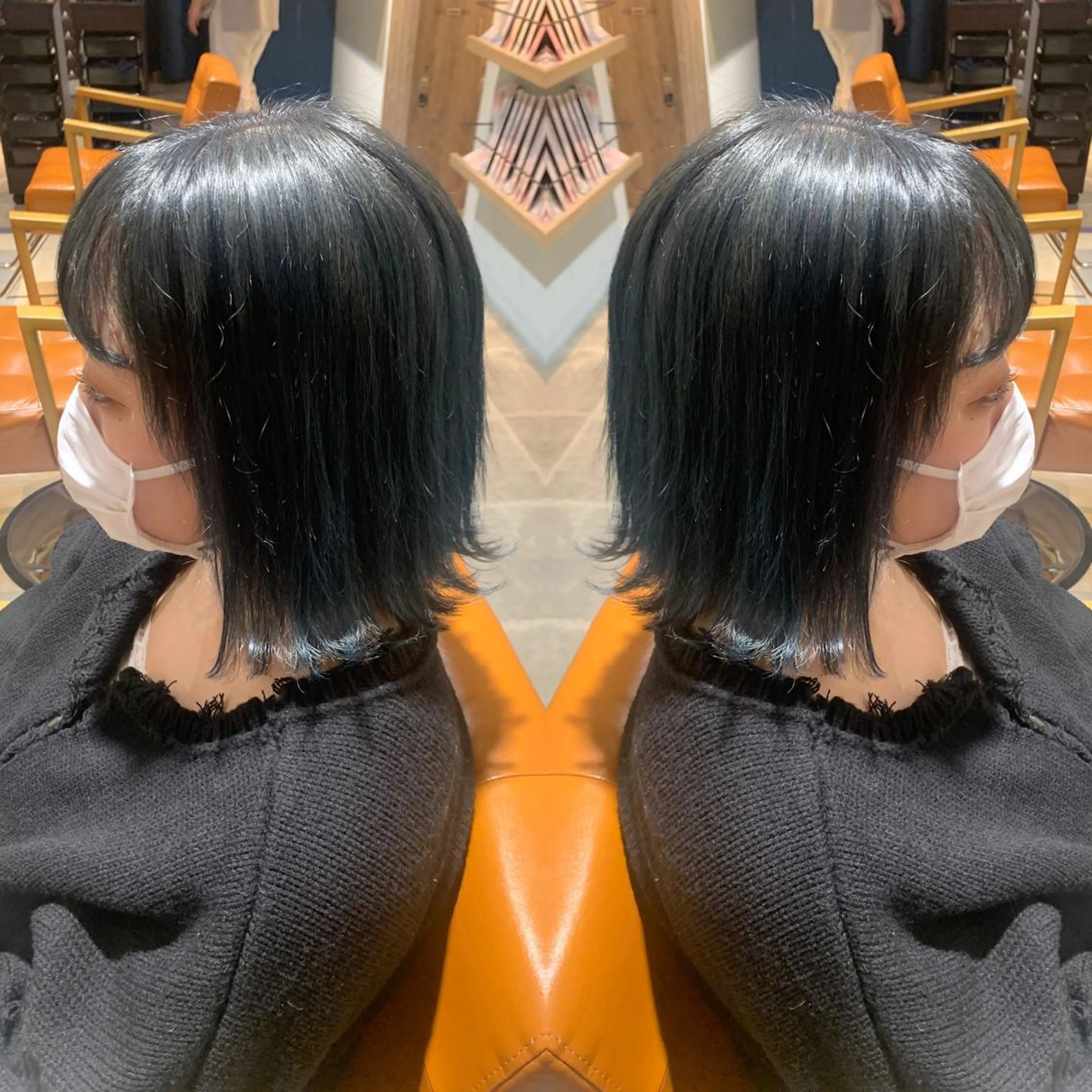 ミディアム カラー オリーブグレー 韓国🇰🇷 ✂︎hair 内田愛のヘアスタイル