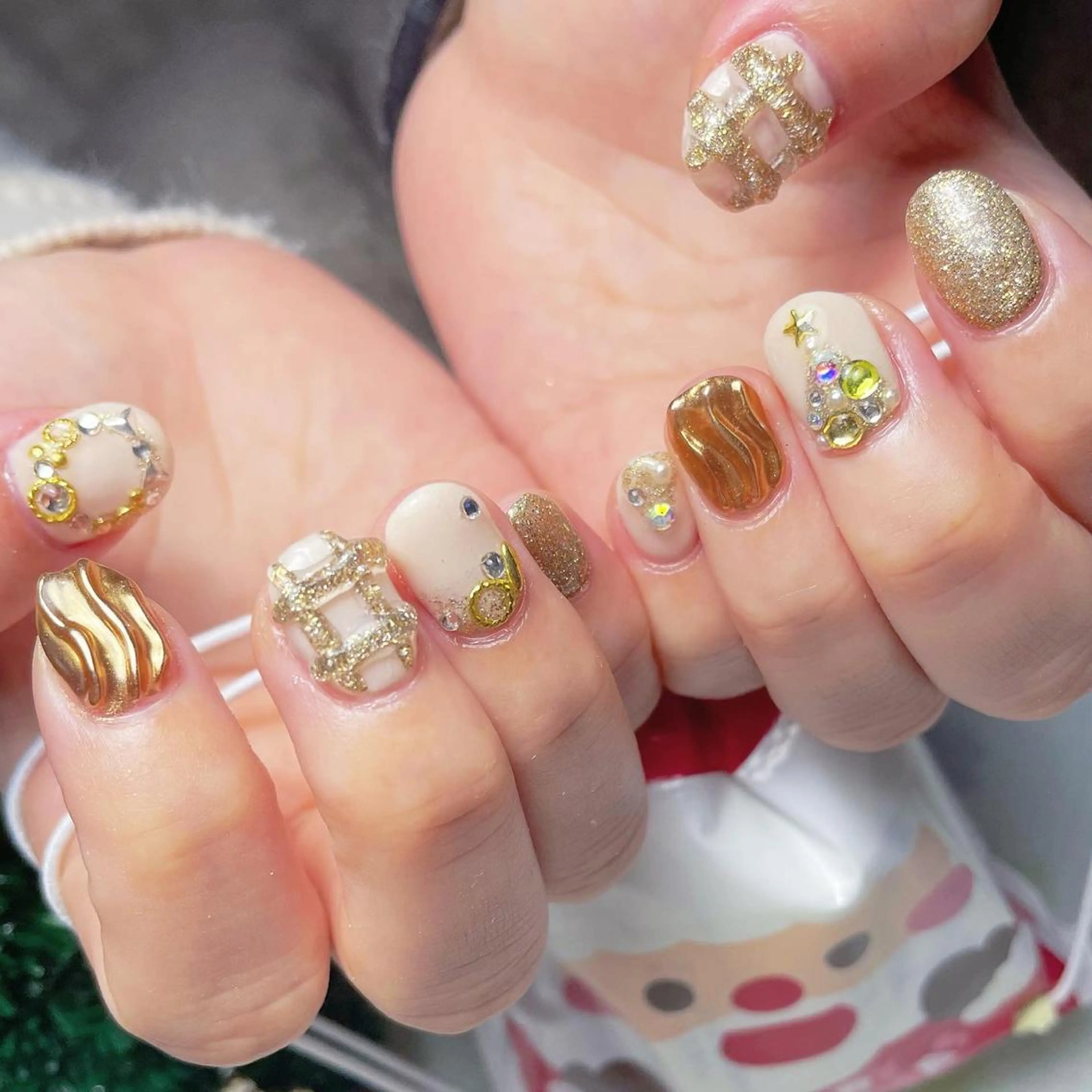 ネイル 冬ネイル クリスマス 加瀬 アンジェリーのネイルデザイン