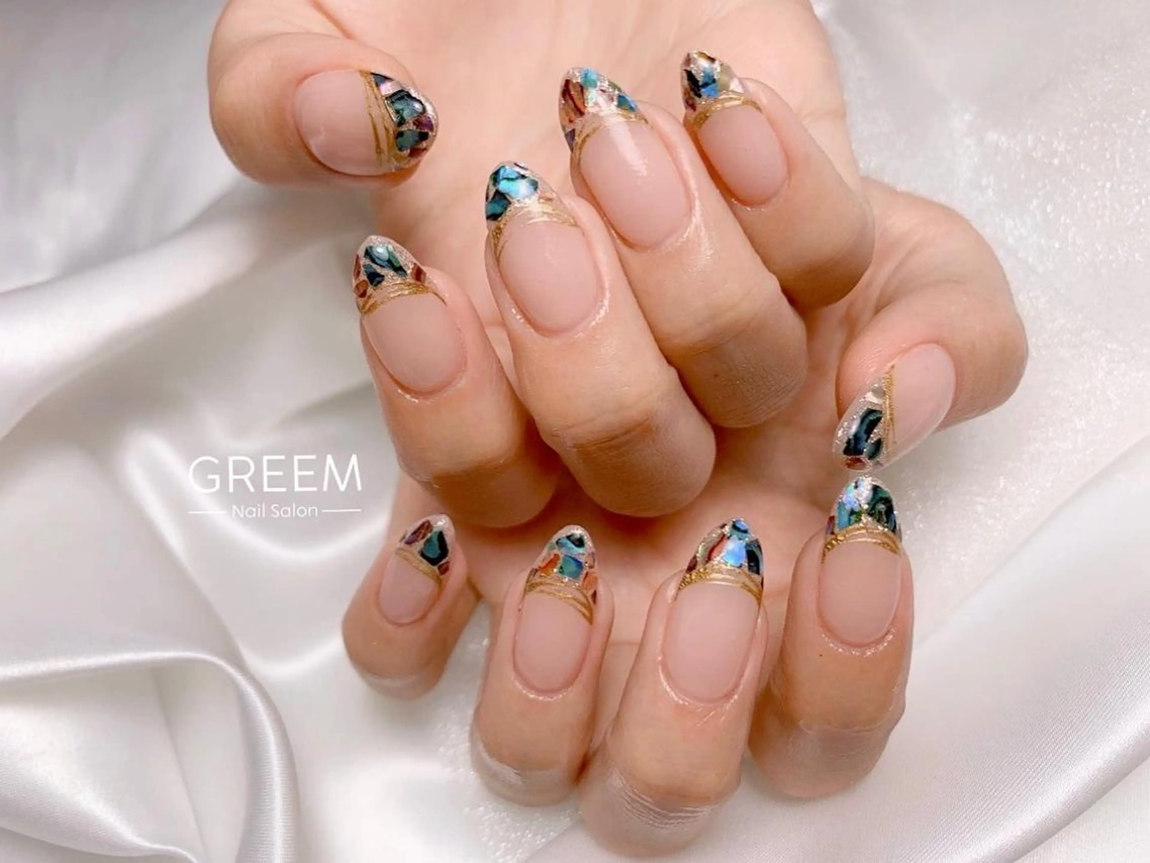 ネイル フレンチネイル 夏ネイル GREEM グリームのネイルデザイン