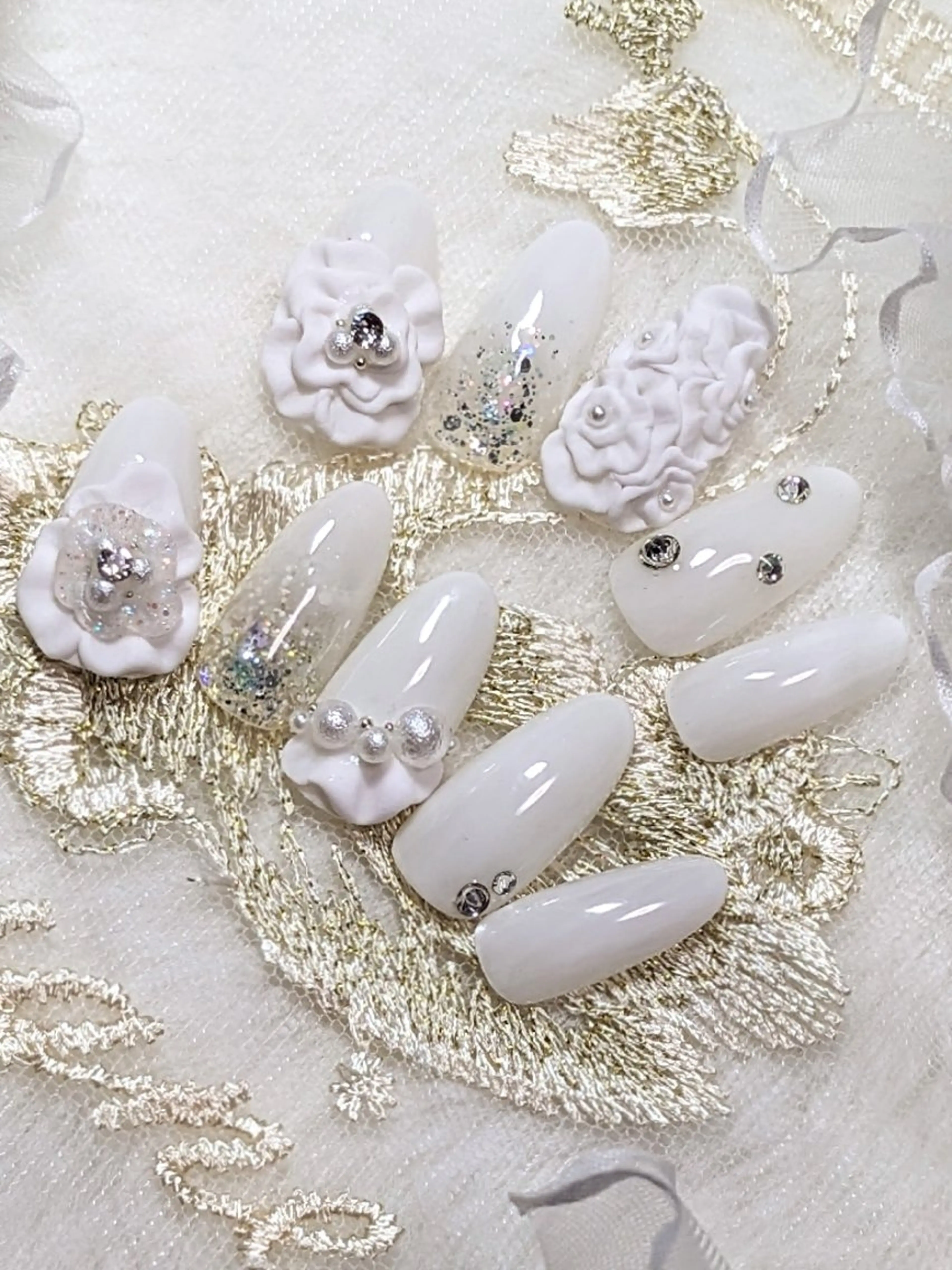 ネイル フラワーネイル ブライダルネイル pureru所属・Pureru✨ 🌹yukoのネイルデザイン