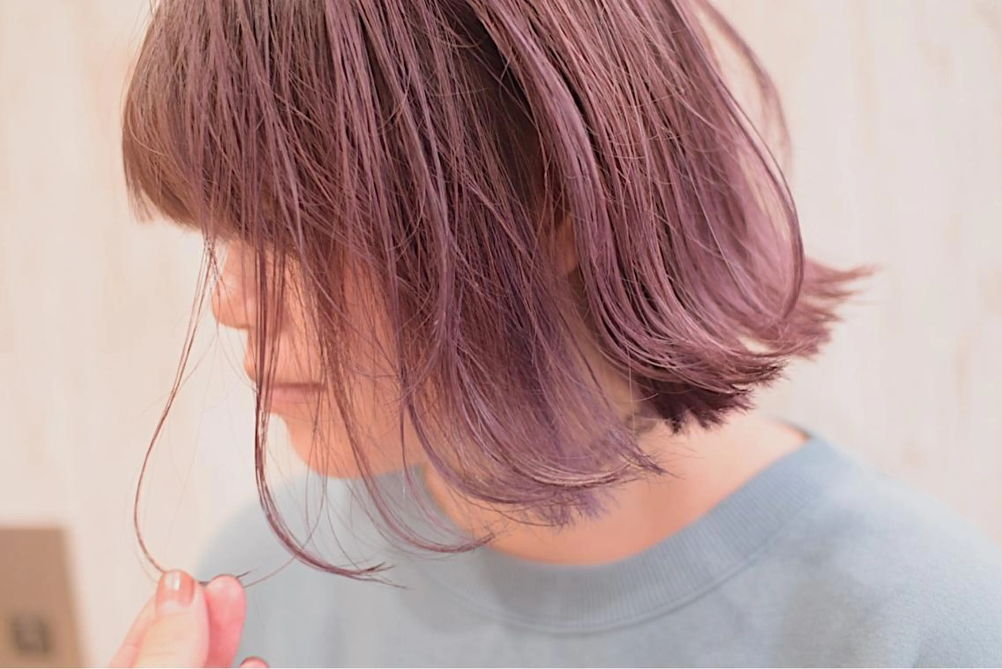 ショート カラー パープルカラー ハイトーンカラー RYUのヘアスタイル