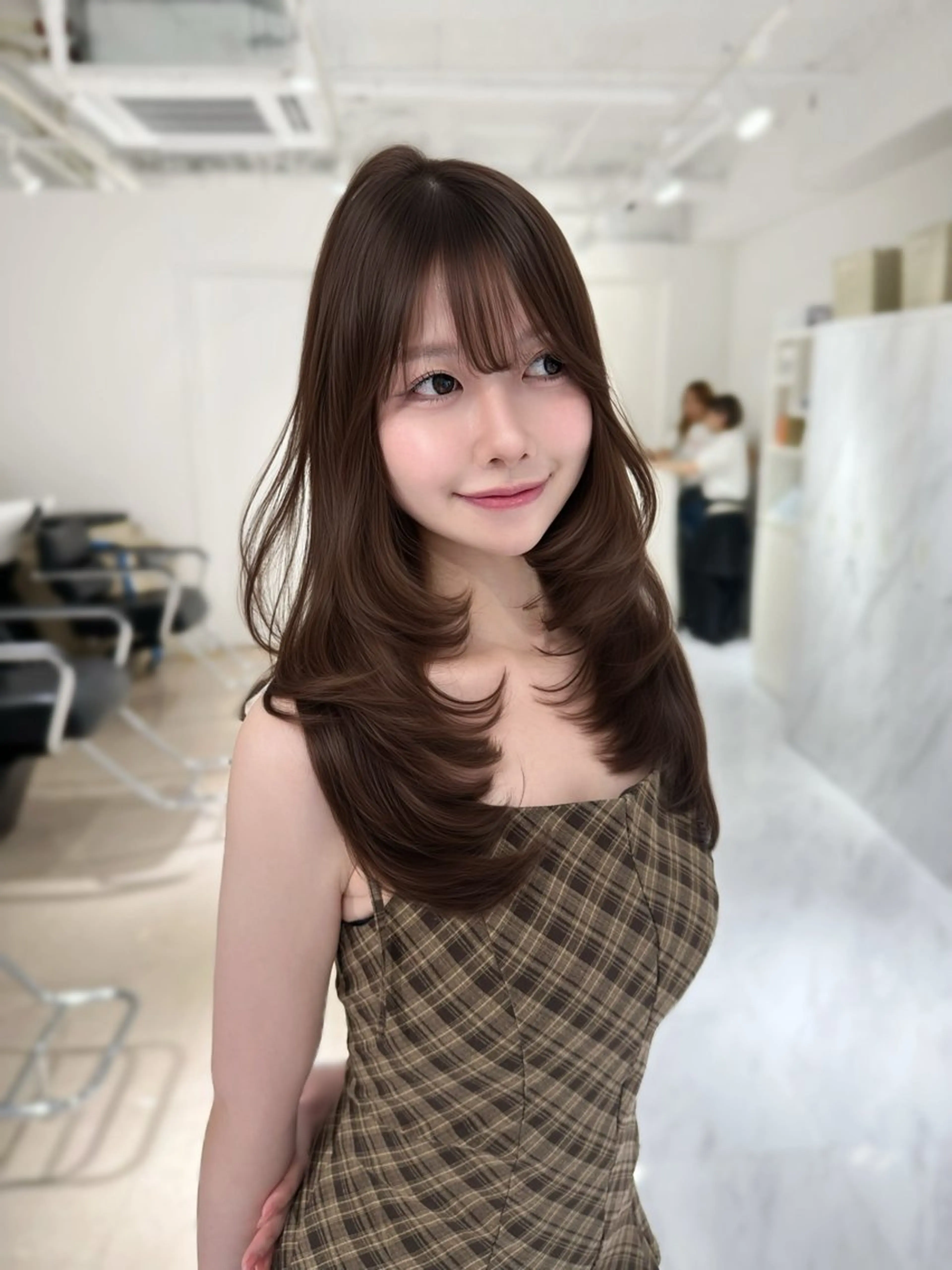 ロング カラー カット ヘアカラー 上野/韓国hair 🤍MOEKA🤍のヘアスタイル