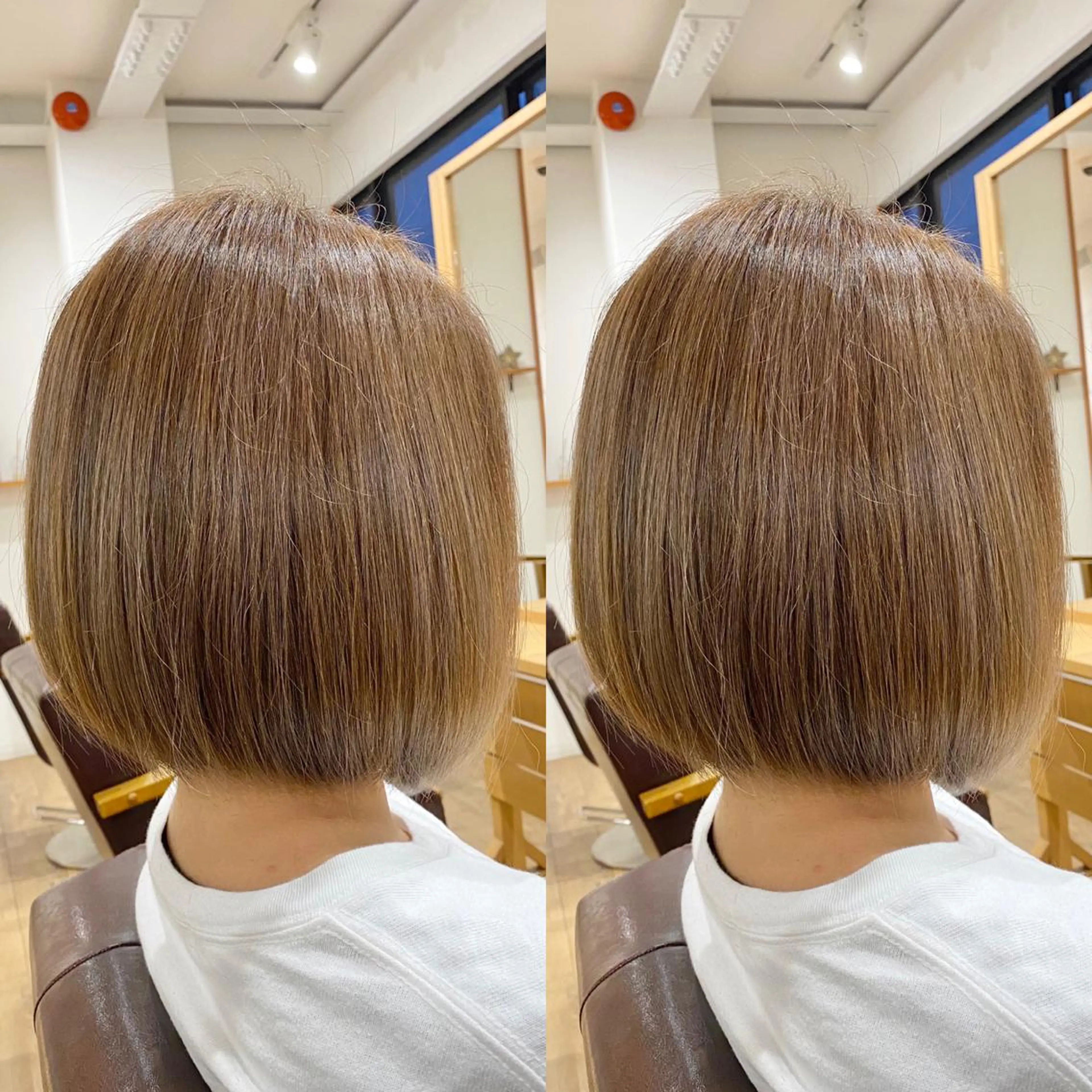 ショート カラー 切りっぱなしボブ アッシュ ベージュカラー 透明感カラー ボブ KIZU 髪質改善 オカルト怪談のヘアスタイル