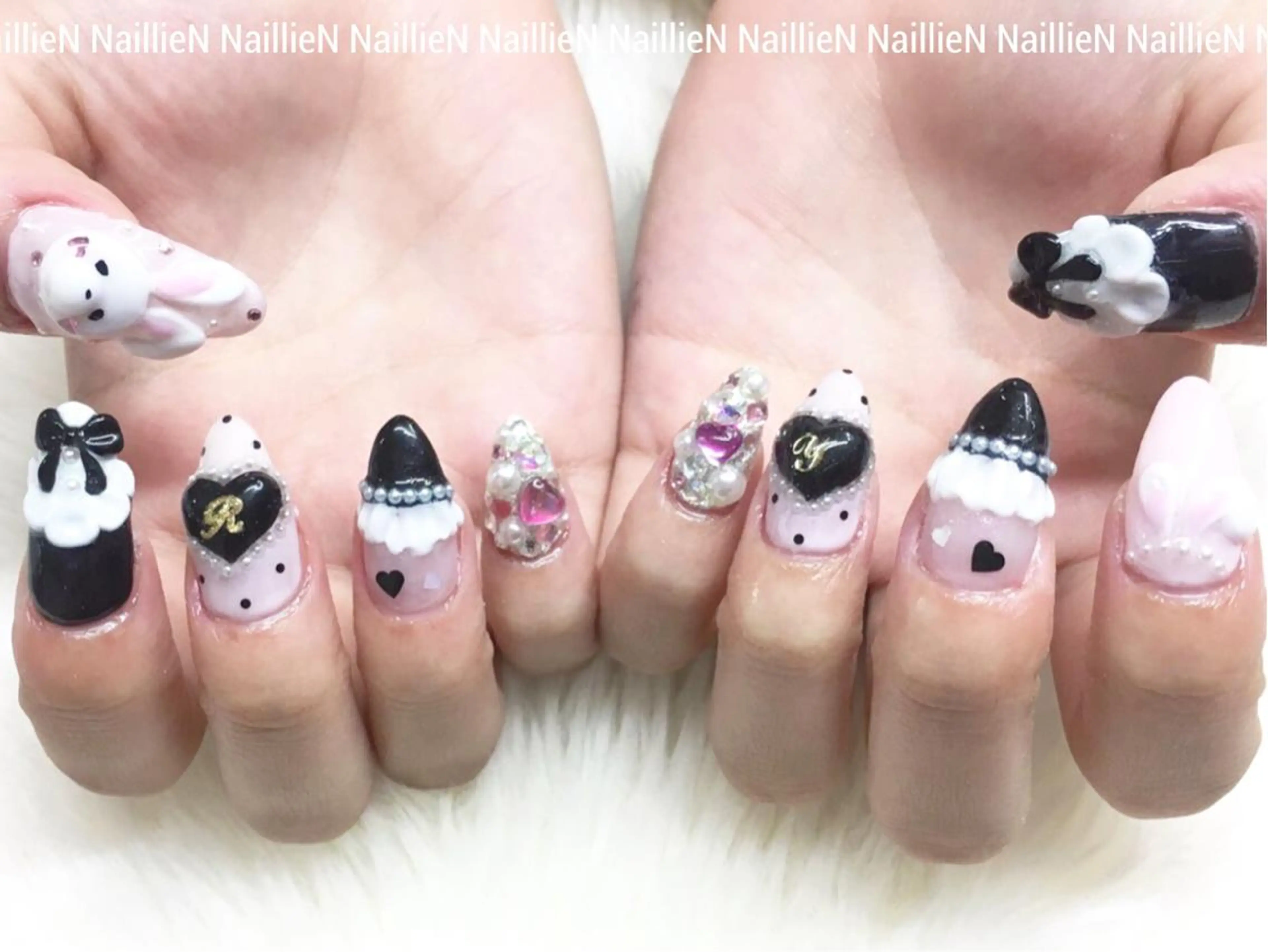 ネイル ガーリー レース ハンドネイル Nail lieNのネイルデザイン