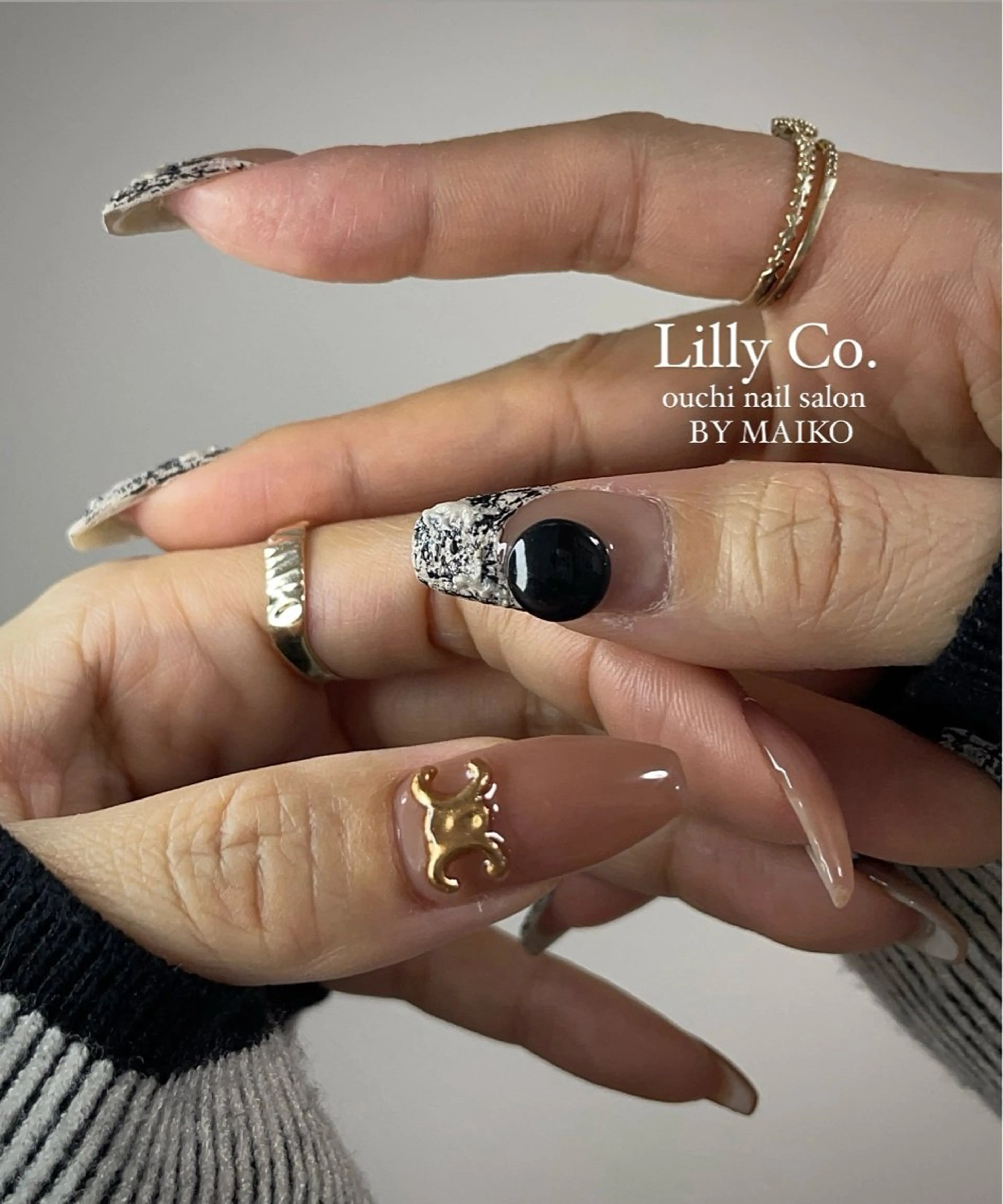 ネイル ツイードネイル ハンドネイル ハンドケア Lilly Co.のネイルデザイン
