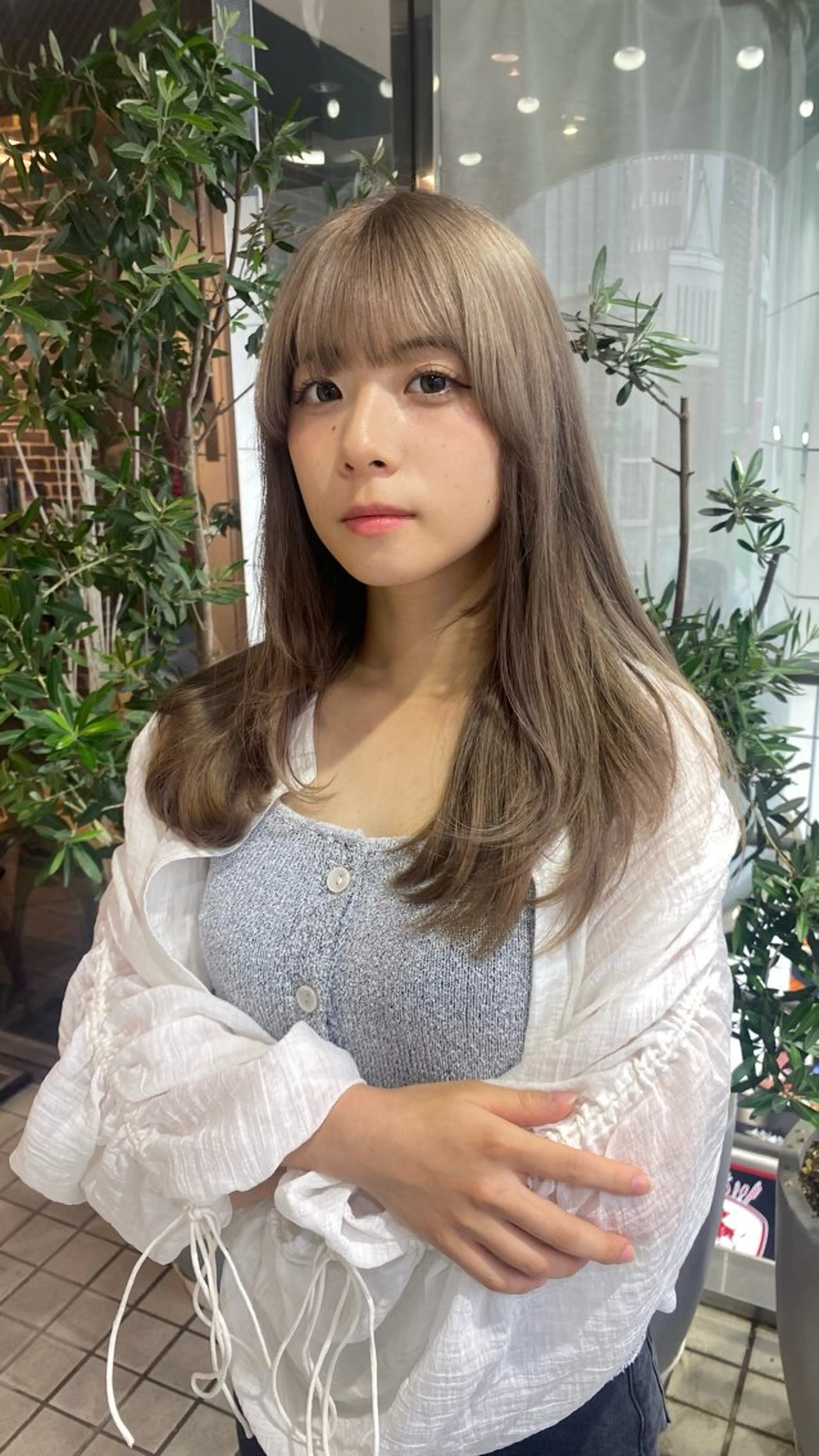 セミロング カラー セミロングパーマ ブリーチ ケアブリーチ デザインカラー ダブルカラー designcolo r/似合わせNOKAのヘアスタイル