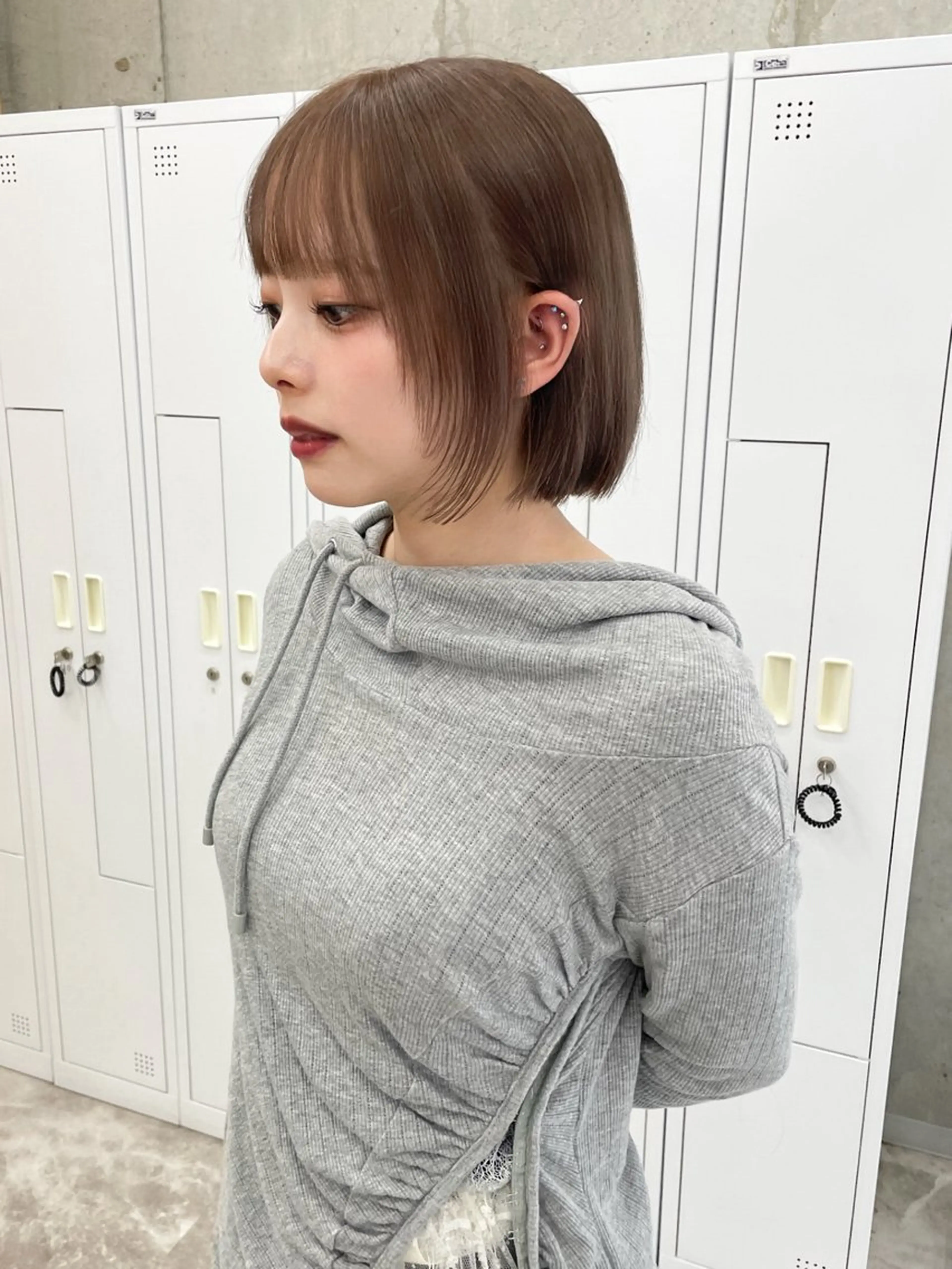 ミディアム カラー ベージュカラー 透明感カラー ボブ ブリーチ指名NO.1 💕/momoaのヘアスタイル