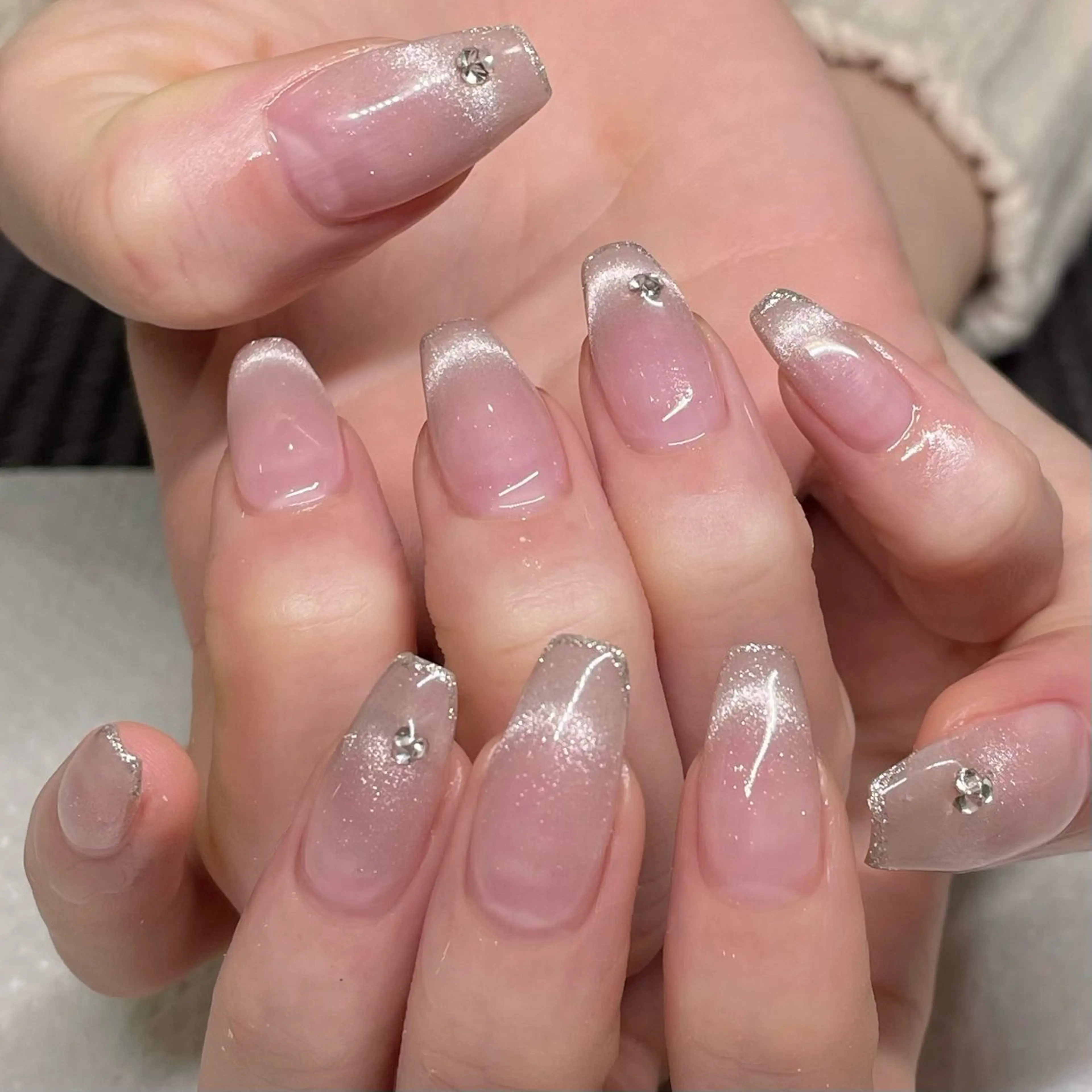 ネイル フレンチネイル マグネットネイル マグネットフレンチ Ricnail☾ ayanoのネイルデザイン