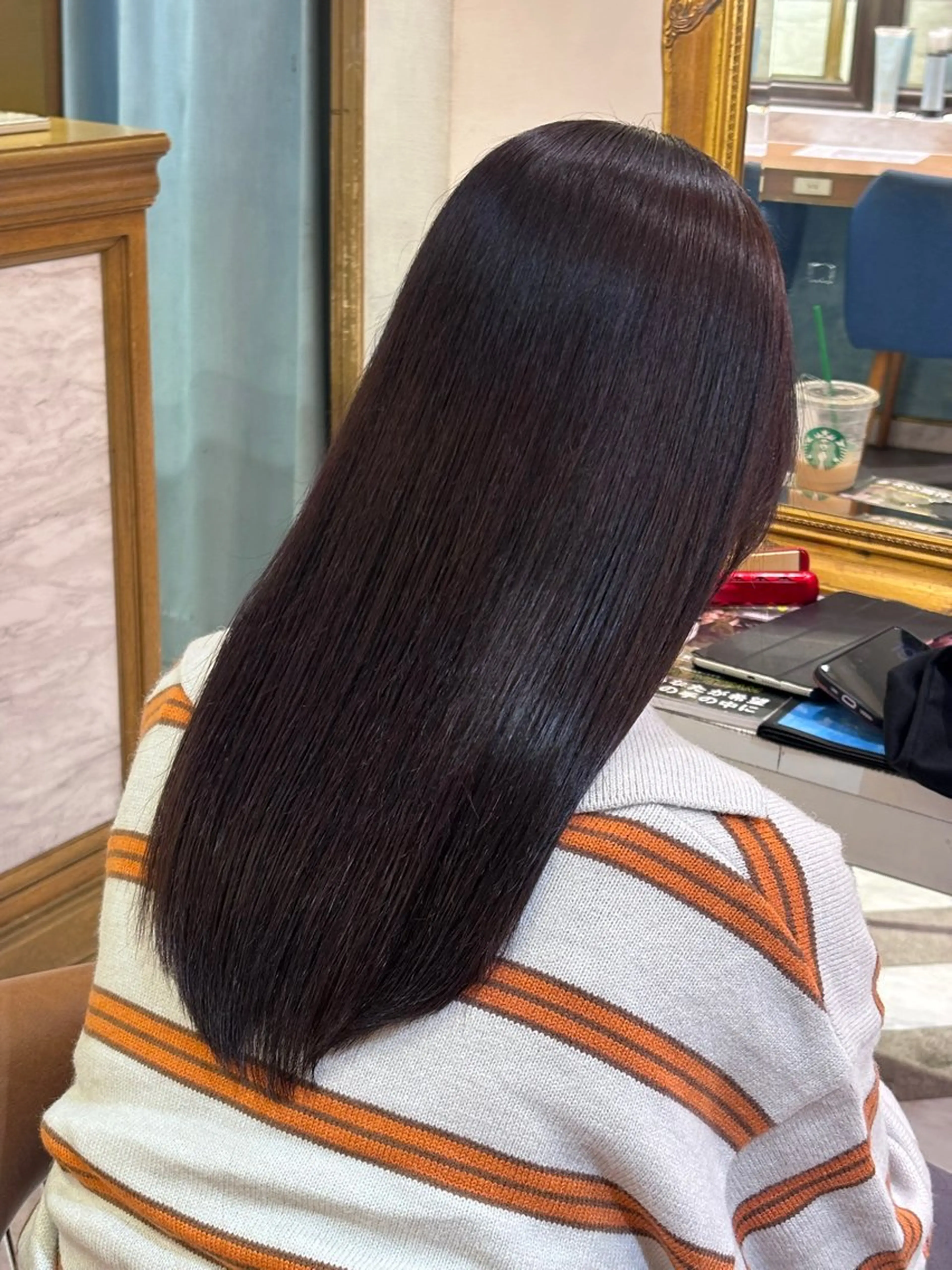 セミロング カット ヘアカラー 縮毛矯正 トリートメント ❤︎韓国レイヤー/透 明感カラー/目黒のヘアスタイル