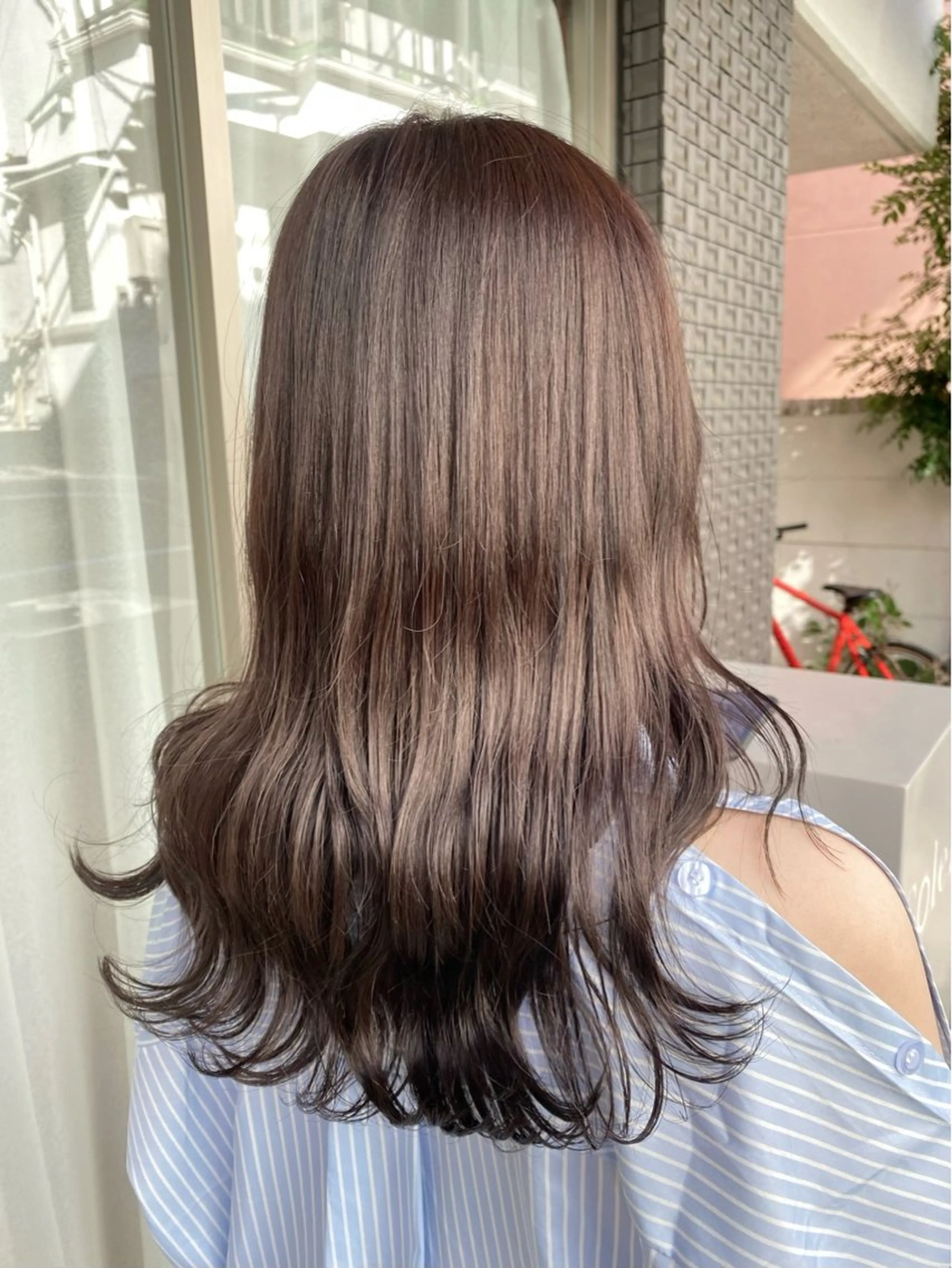 セミロング カラー グレージュ カット ヘアカラー トリートメント グレージュ/透明感/ 韓国ヘア/RISAのヘアスタイル
