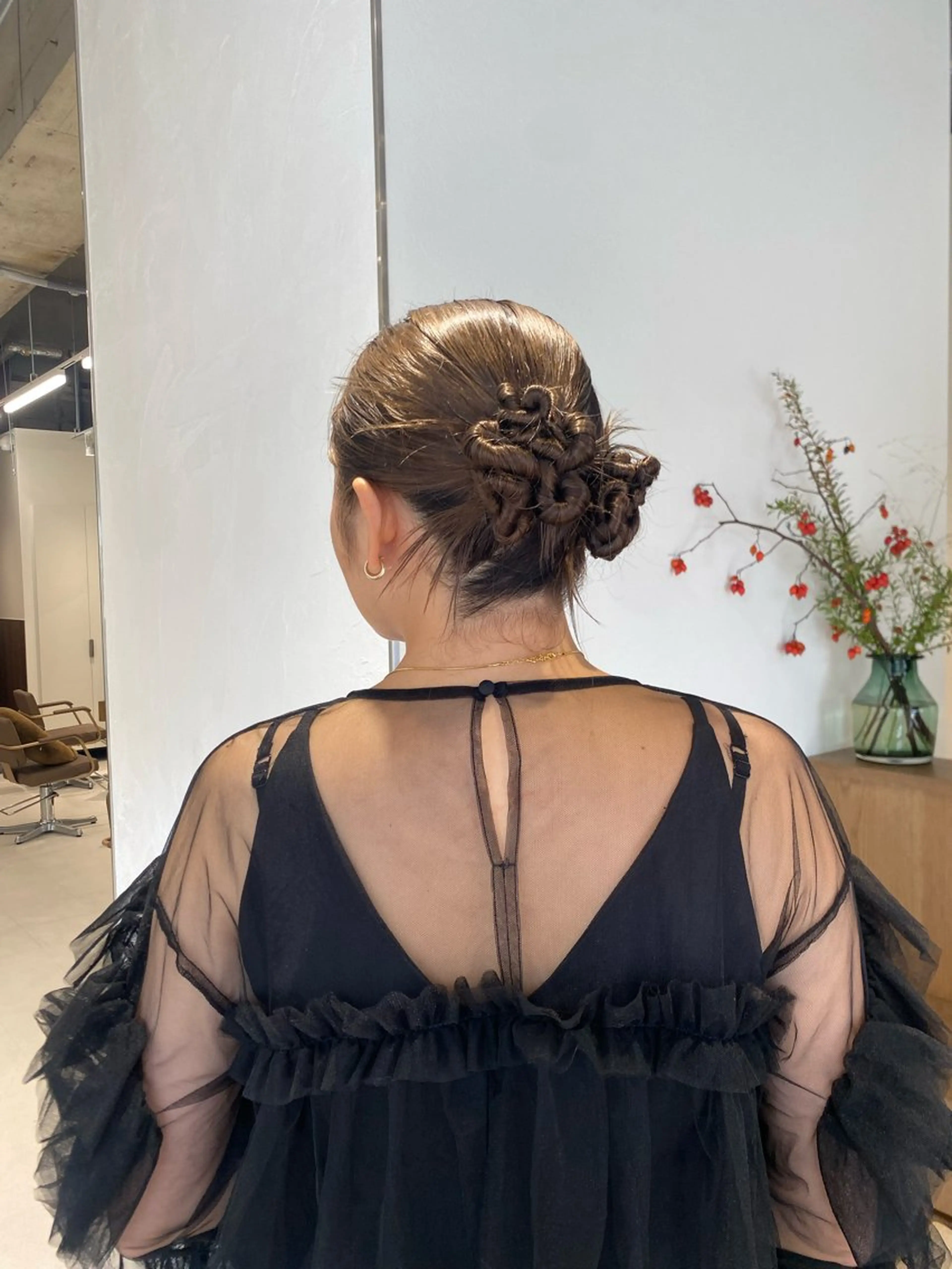 ロング ヘアアレンジ 暖色カラー /ヘアアレンジ/花鈴のヘアスタイル