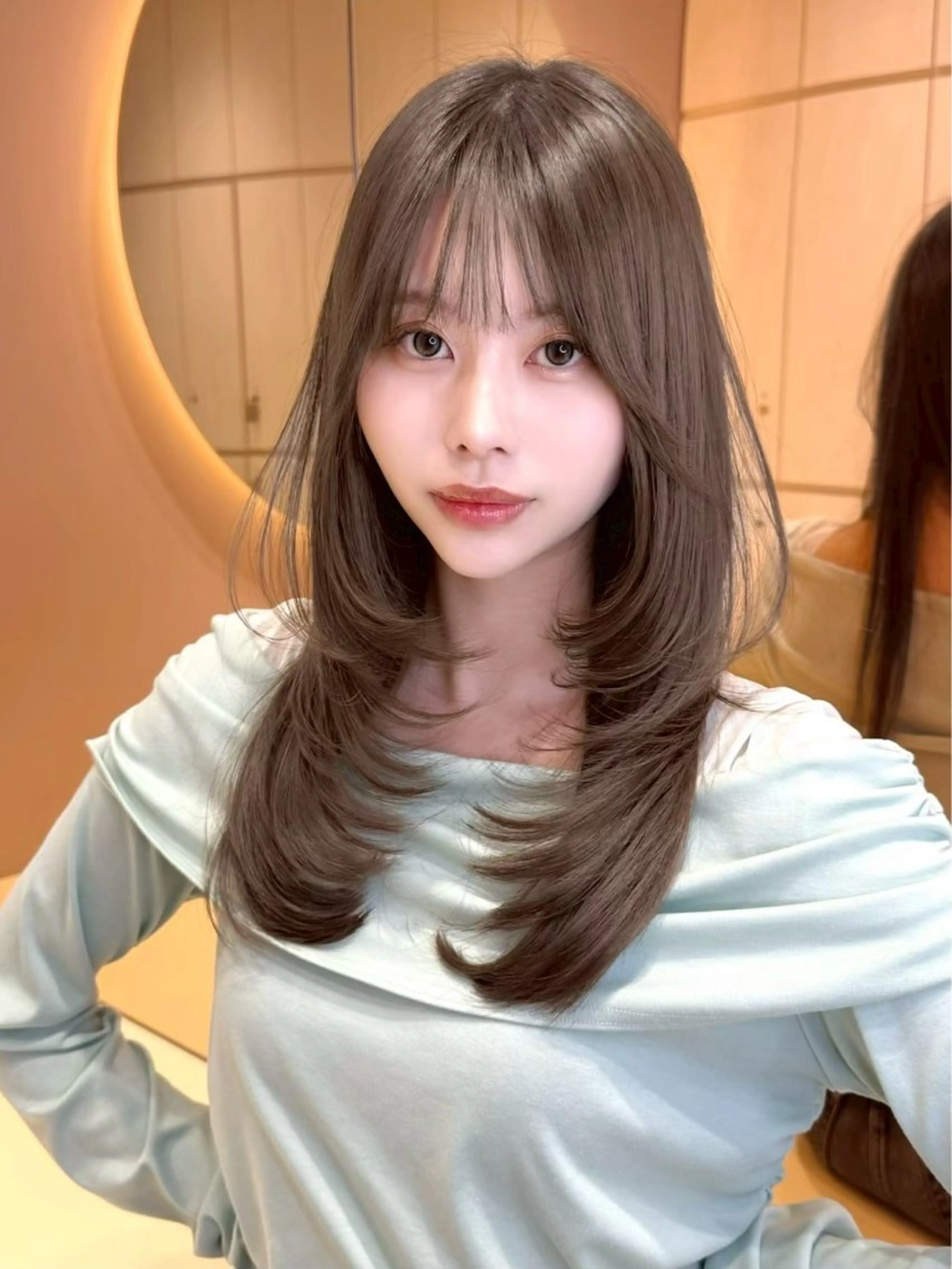 ロング カラー 透明感カラー トリートメント カット ヘアカラー トリートメント 大宮韓国風レイヤー 吉田こうすけのヘアスタイル
