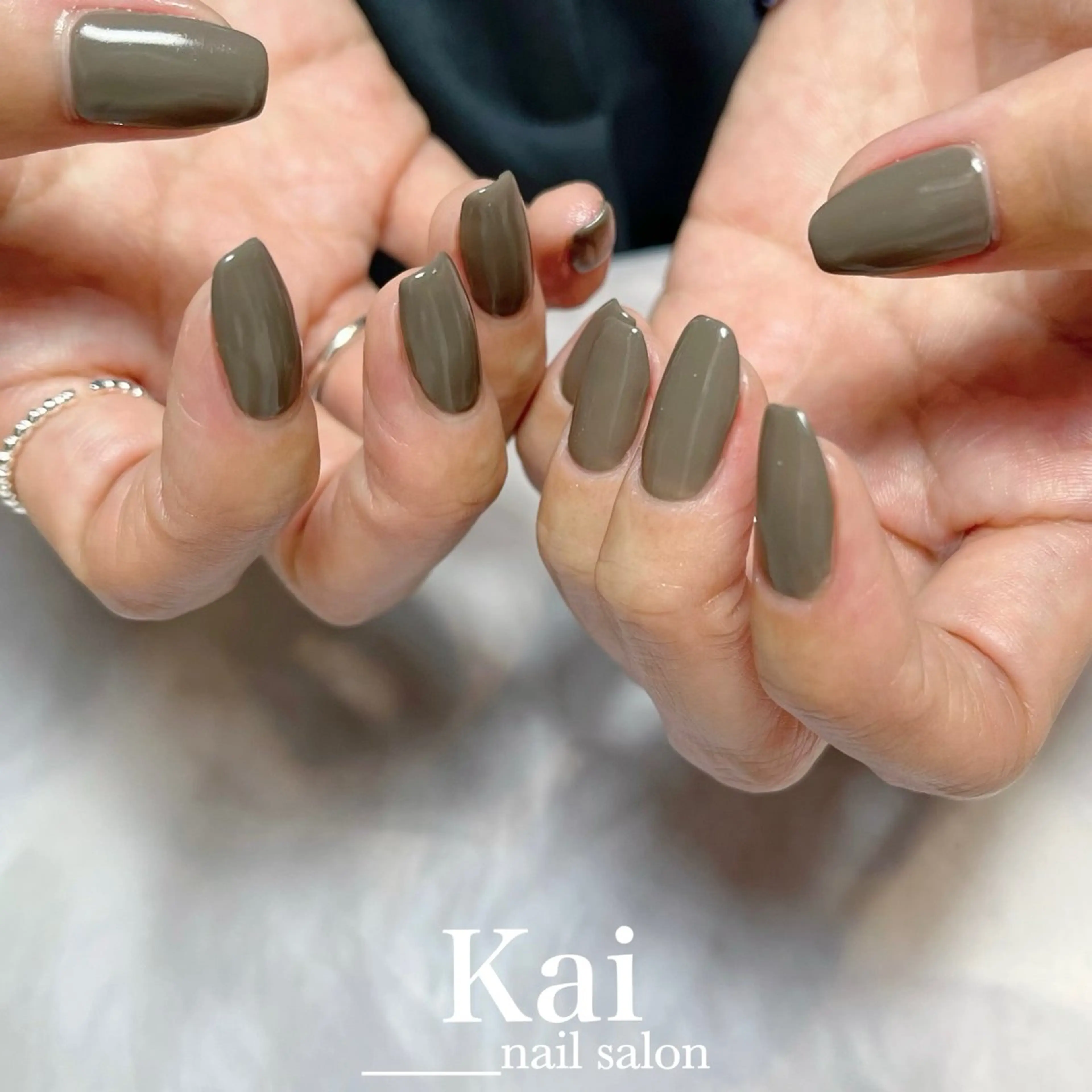 ネイル ブラウン シンプルネイル ハンドネイル Kai  nail Mayukoのネイルデザイン