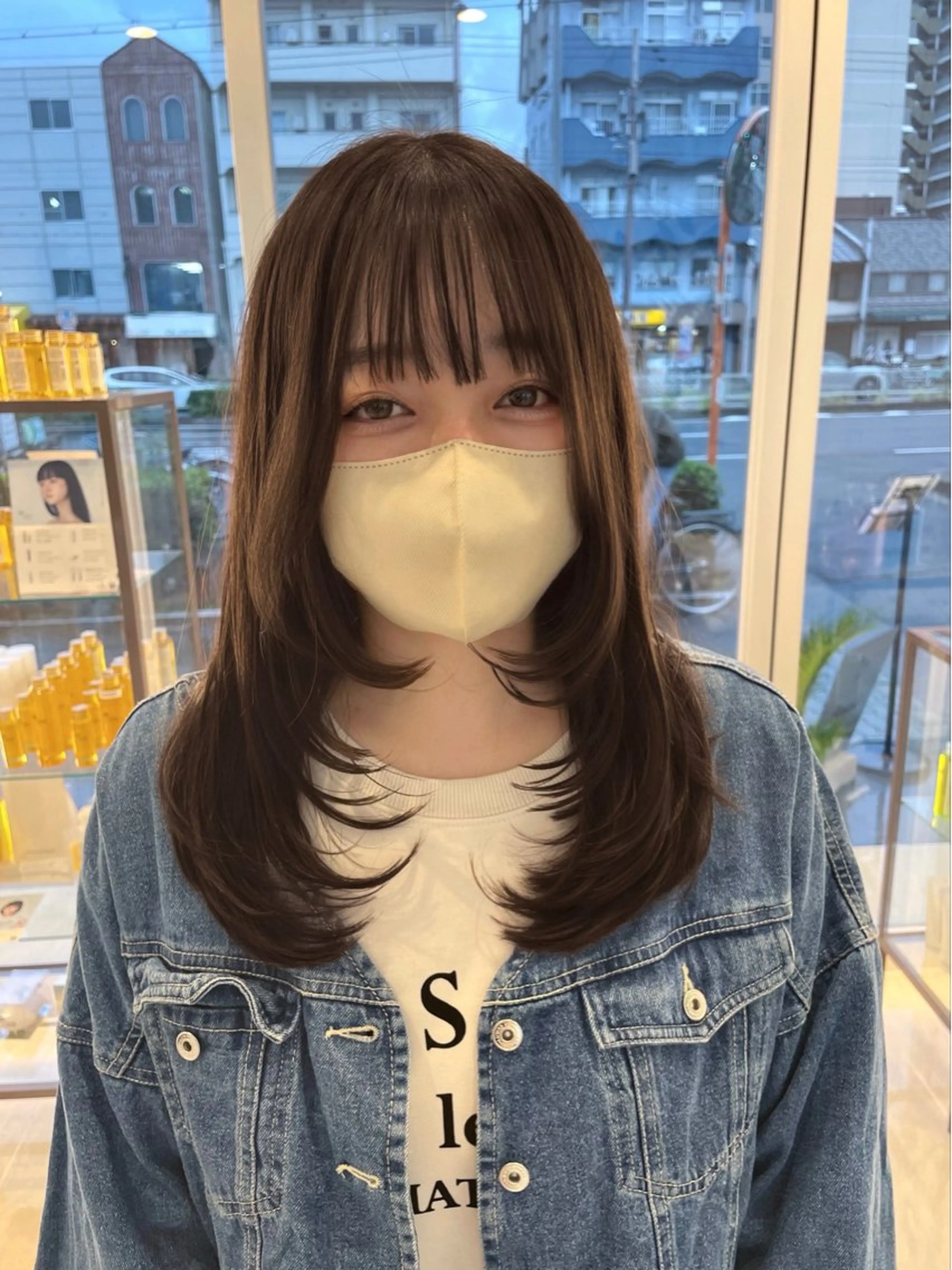 ロング レイヤーカット 小顔カット nico. Julieのヘアスタイル