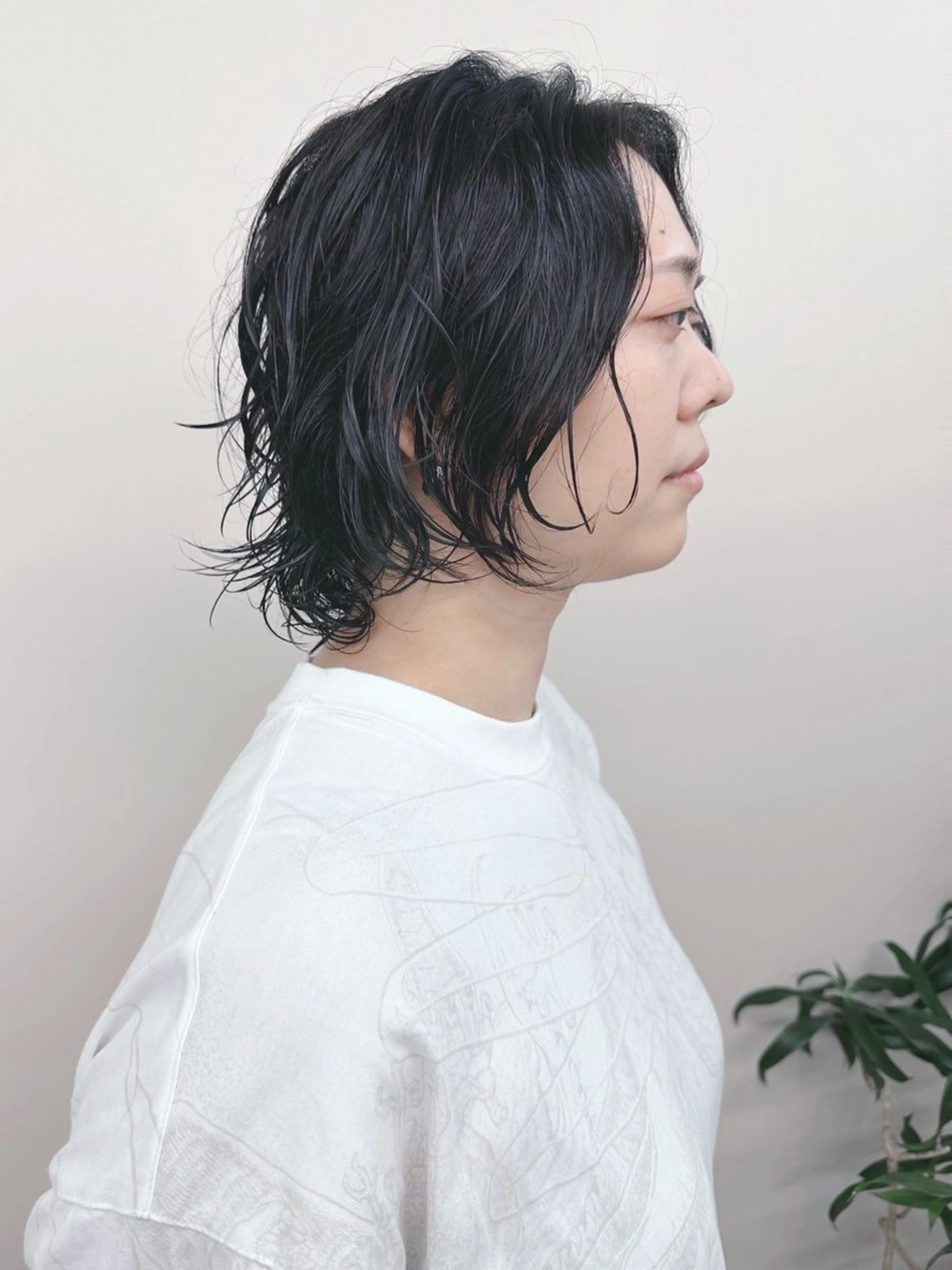 ミディアム パーマ カット パーマ とうい/パーマボブ/ くせ毛/丸みボブのヘアスタイル