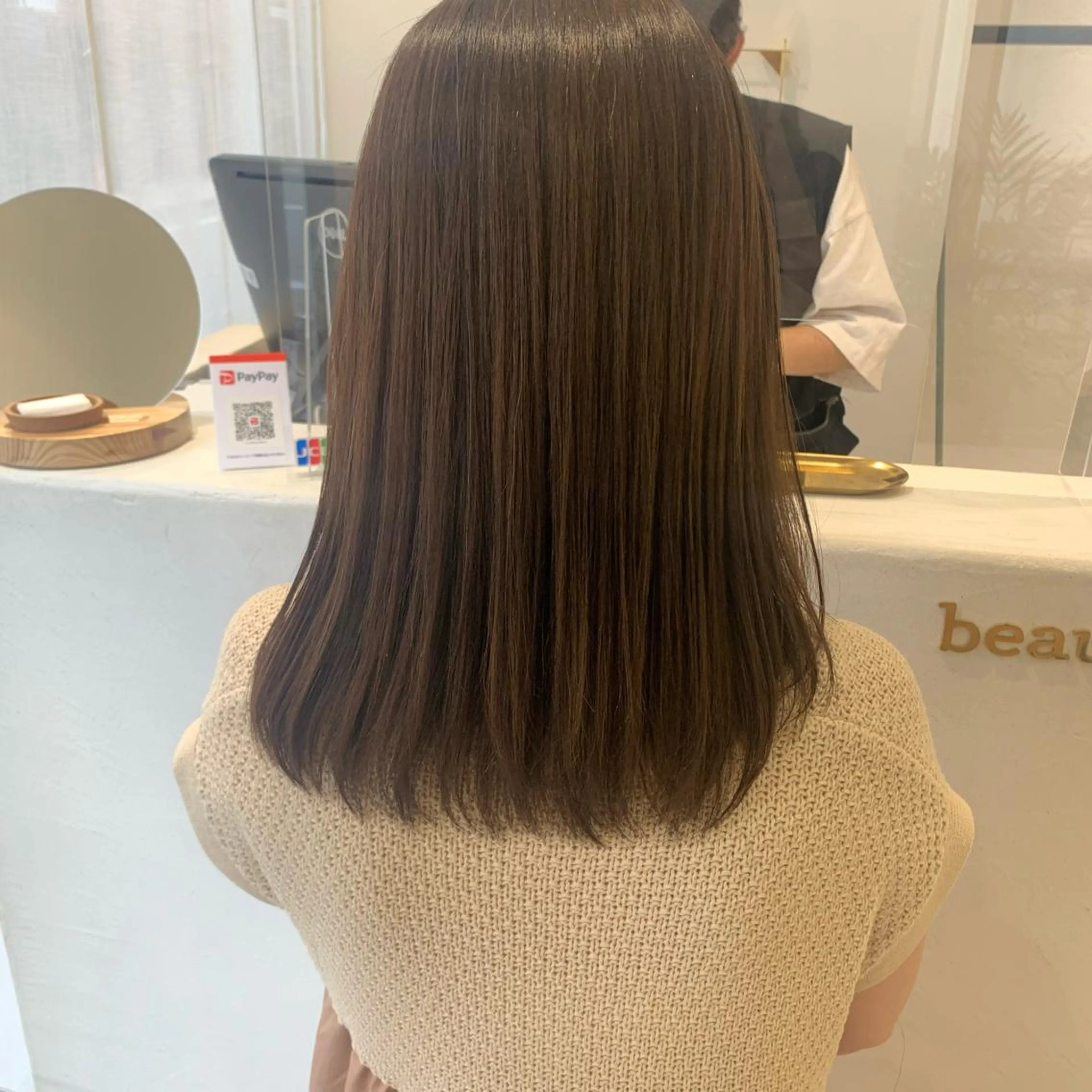 セミロング カラー カット 縮毛矯正 ボブ/美髪矯正 /佐藤　奈巳のヘアスタイル