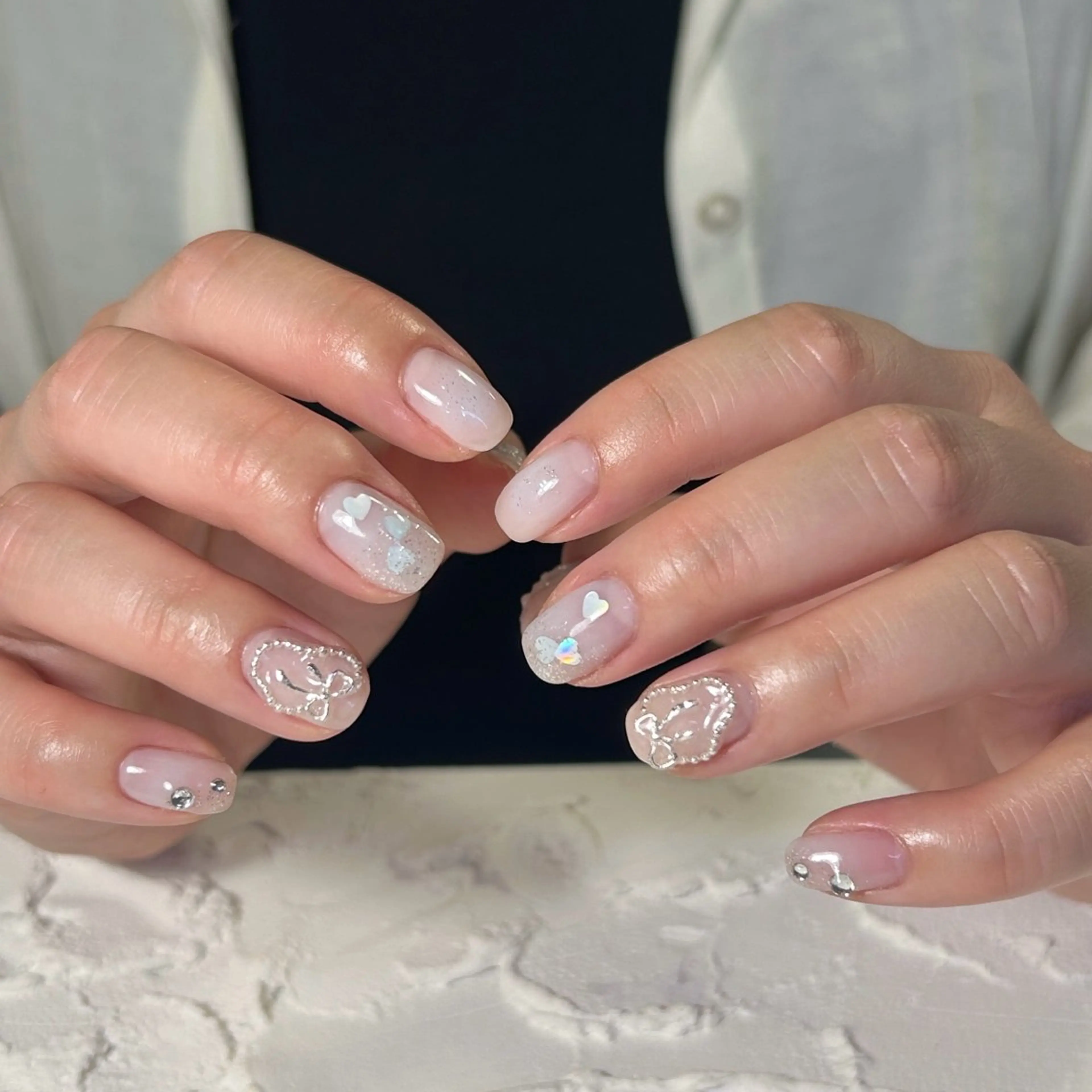 ネイル リボン ハンドネイル Lofinails ちひろのネイルデザイン