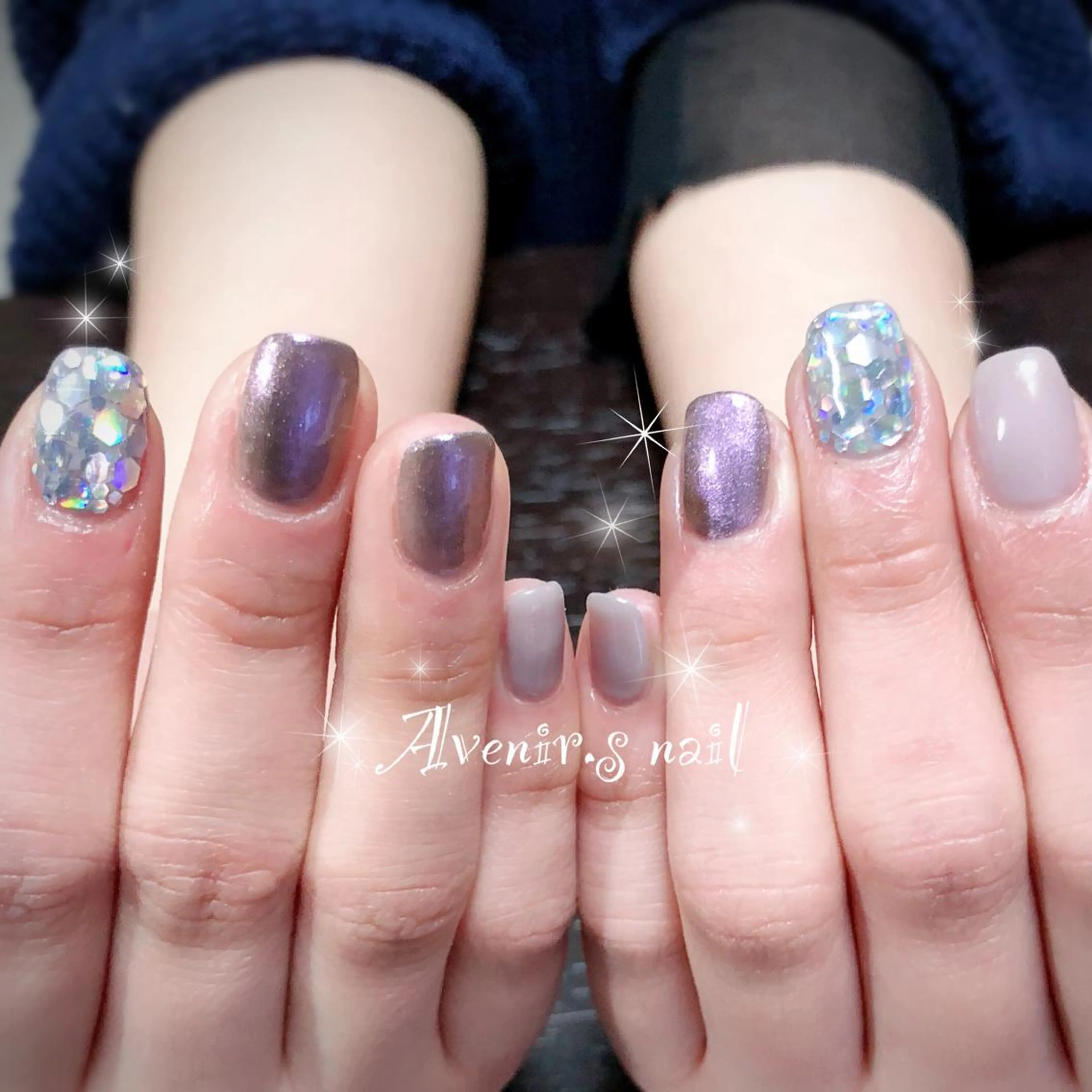 ネイル ホログラムネイル Home Salon Avenir.のネイルデザイン