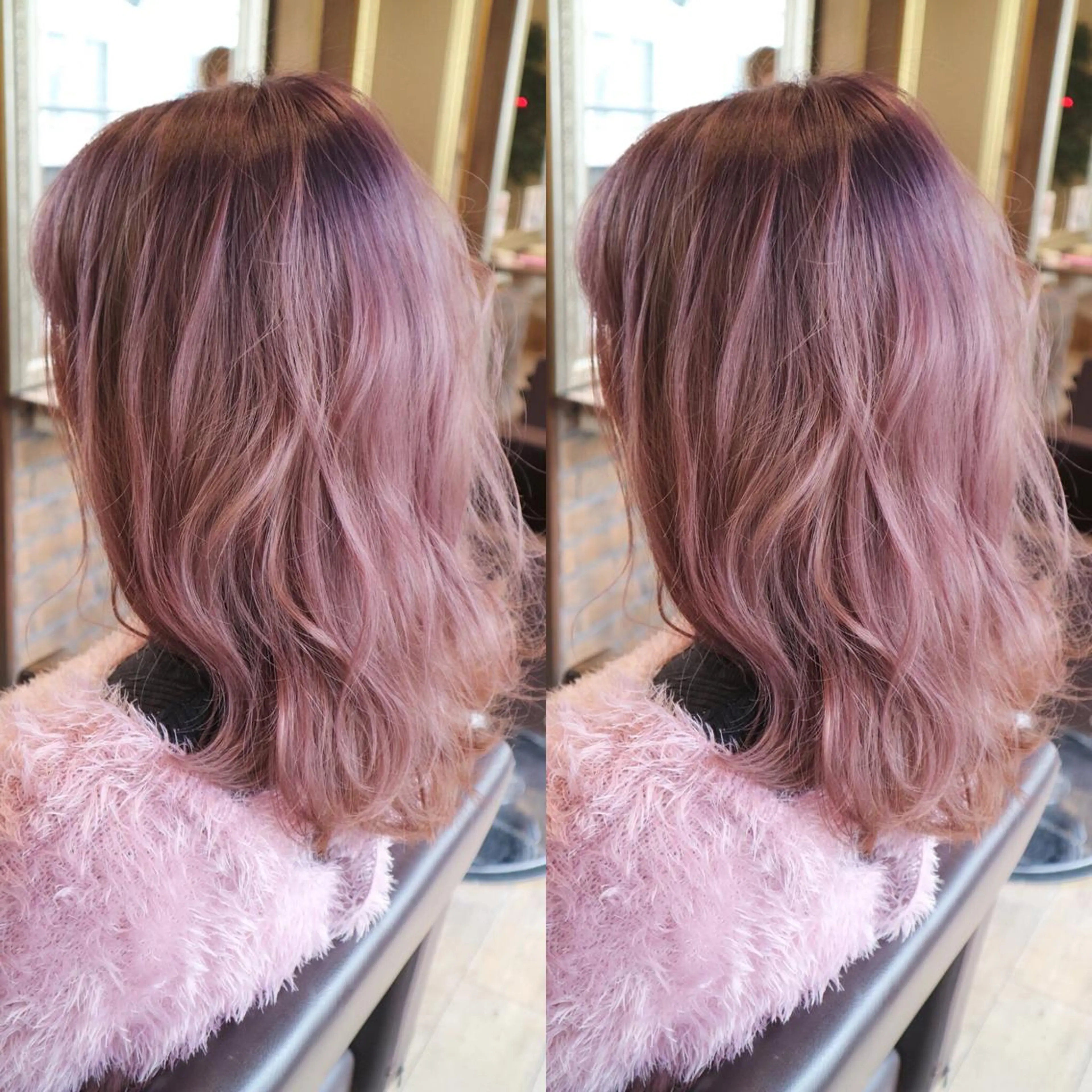 ミディアム カラー グレージュ ピンクカラー カット ヘアカラー トリートメント JIL BLAN 京都のヘアスタイル