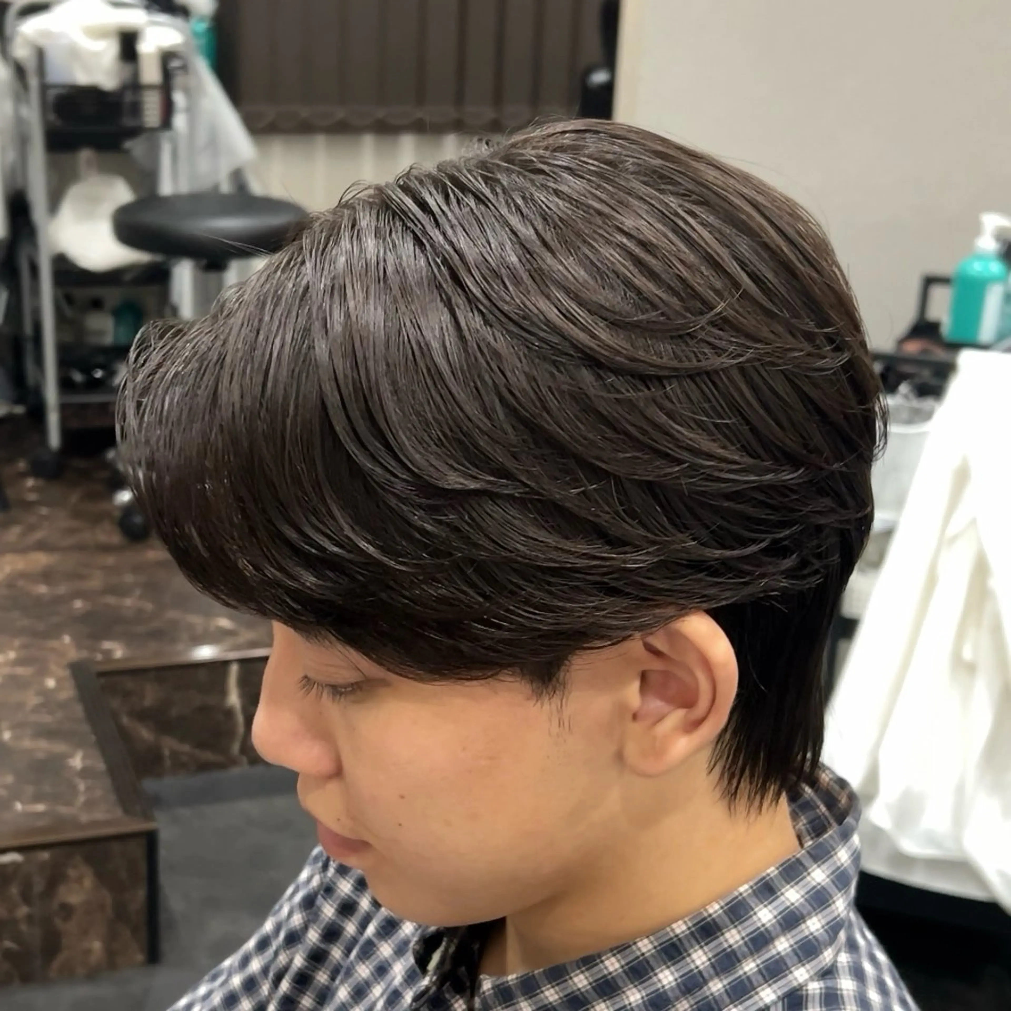 ミディアム メンズ 縮毛矯正 ulus OSAKA所属・福井 太暉のヘアスタイル