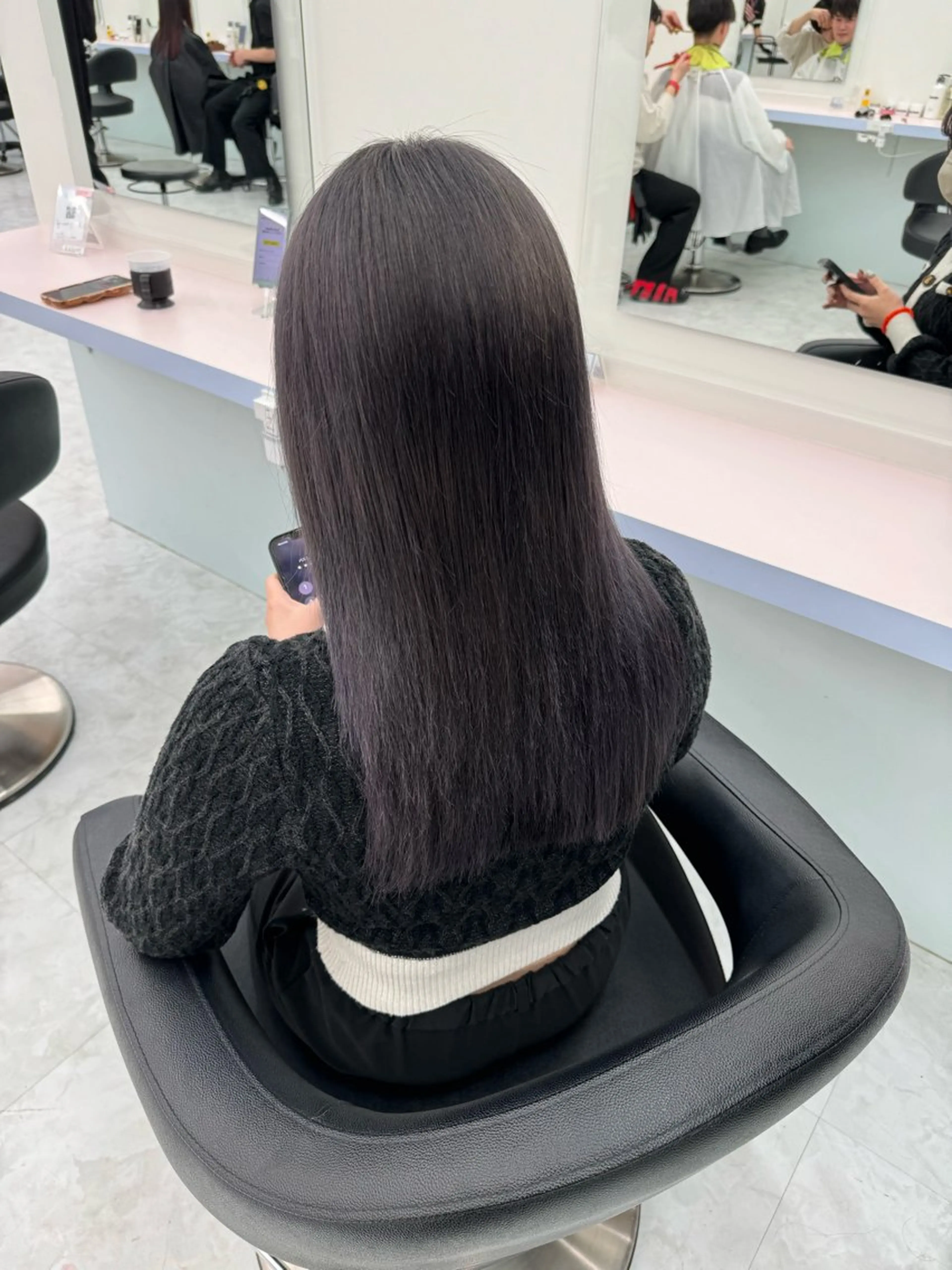 ロング カラー グレージュ ラベンダーカラー ラベンダーグレージュ ラベンダーグレー ヘアカラー ヘッドスパ ヘアセット ♡ブリーチカラー♡ Mirioのヘアスタイル