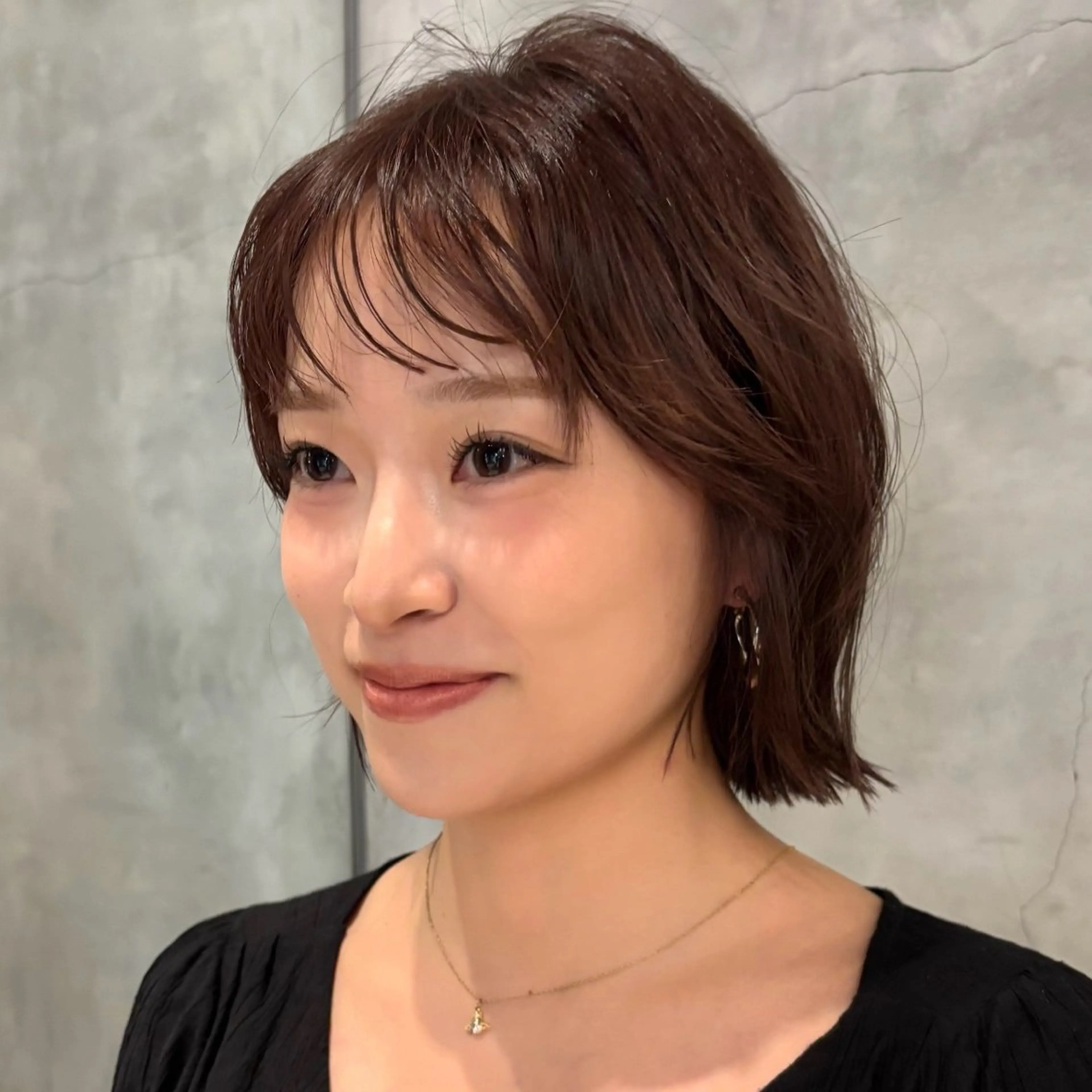 ショート カラー ブラウンカラー ボブ カット ヘアカラー トリートメント 顔まわり/レイヤー/ 透明感/まいな🥨のヘアスタイル