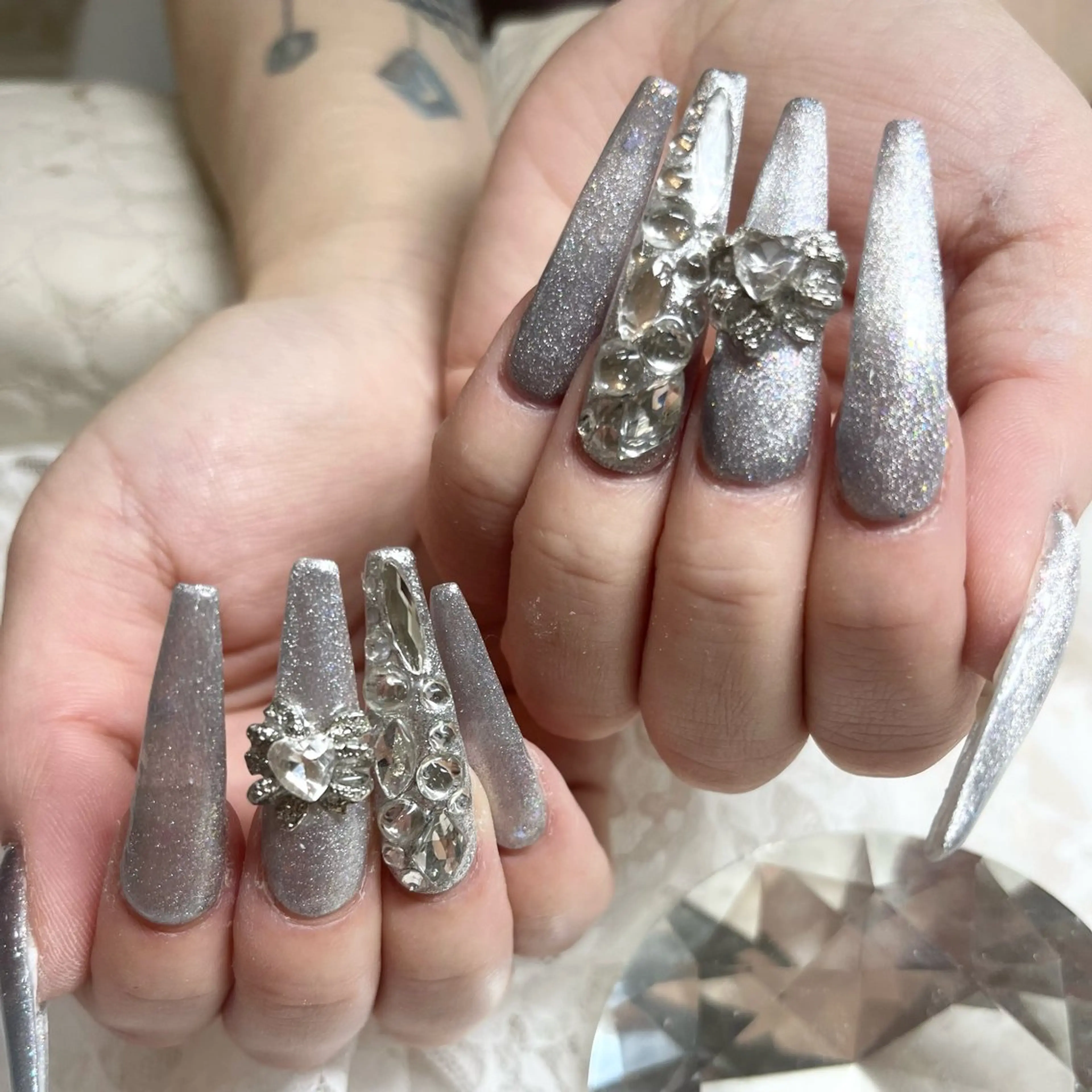 ネイル 長さ出し ロングネイル マグネットネイル ネイルチップ ハンドネイル Nail Salon Elpis所属・Nail Salon Elpisのネイルデザイン