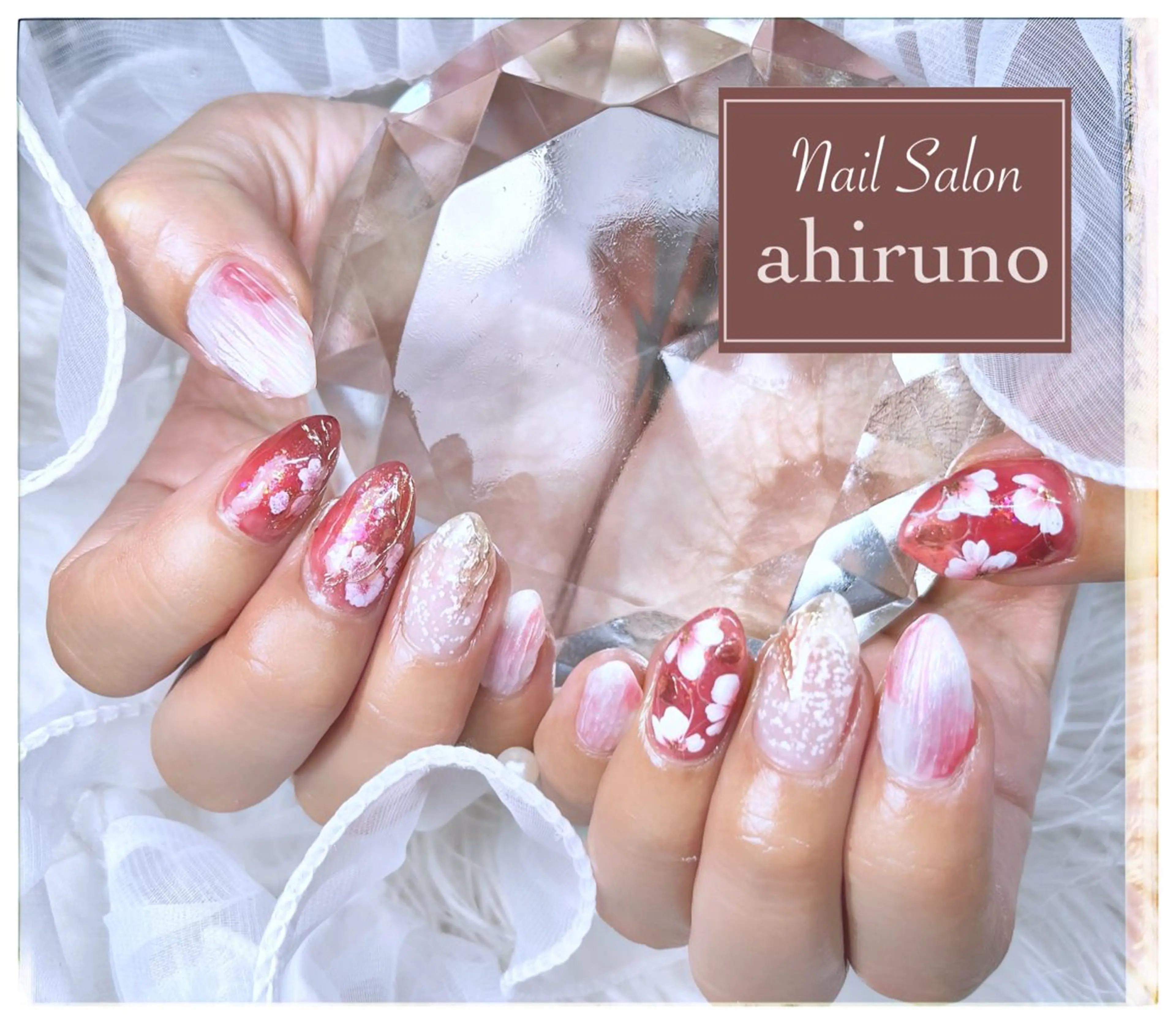 ネイル アートネイル 桜ネイル マグネットネイル ミラーネイル 春ネイル ハンドネイル ａｈｉｒｕｎｏ ✿ ｙｕiのネイルデザイン