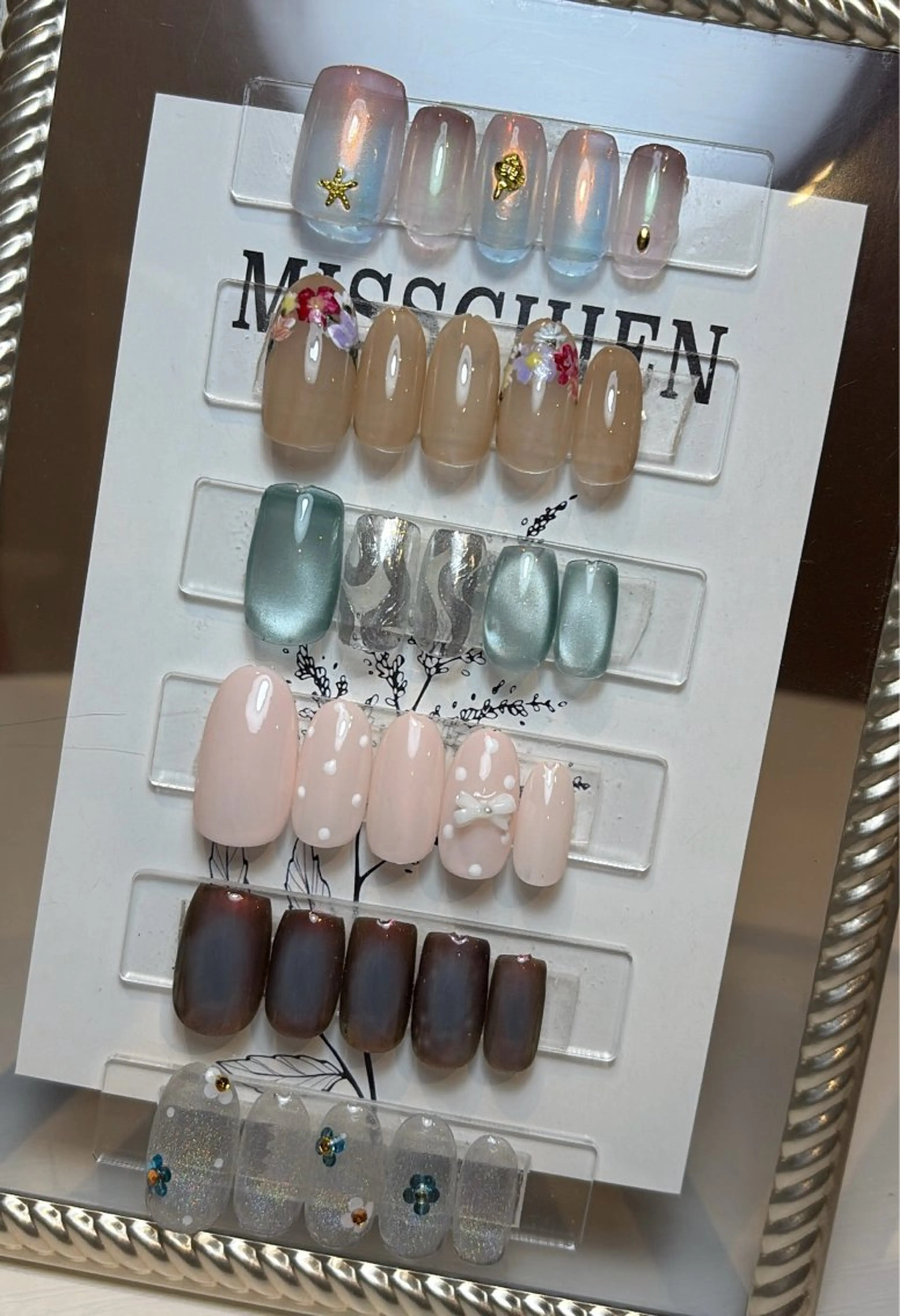 ネイル アートネイル オーロラネイル チークネイル フラワーネイル グラデーション ハンドネイル Kai  nail Mayukoのネイルデザイン