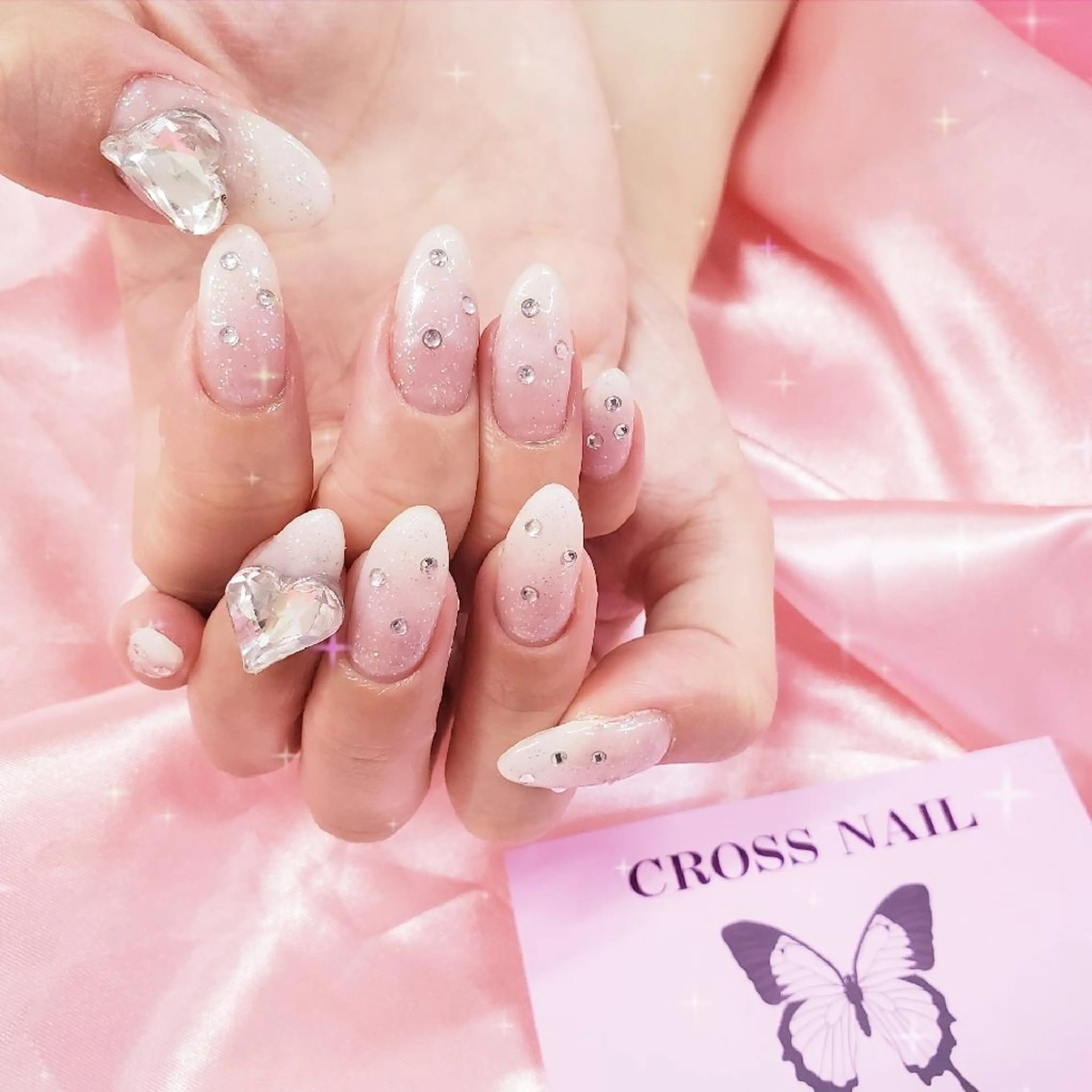 ネイル 長さ出し 氷ネイル・うるうるネイル 韓国ネイル ネイルチップ CROSS SALON/Lazy所属・CROSS クロス のネイルデザイン