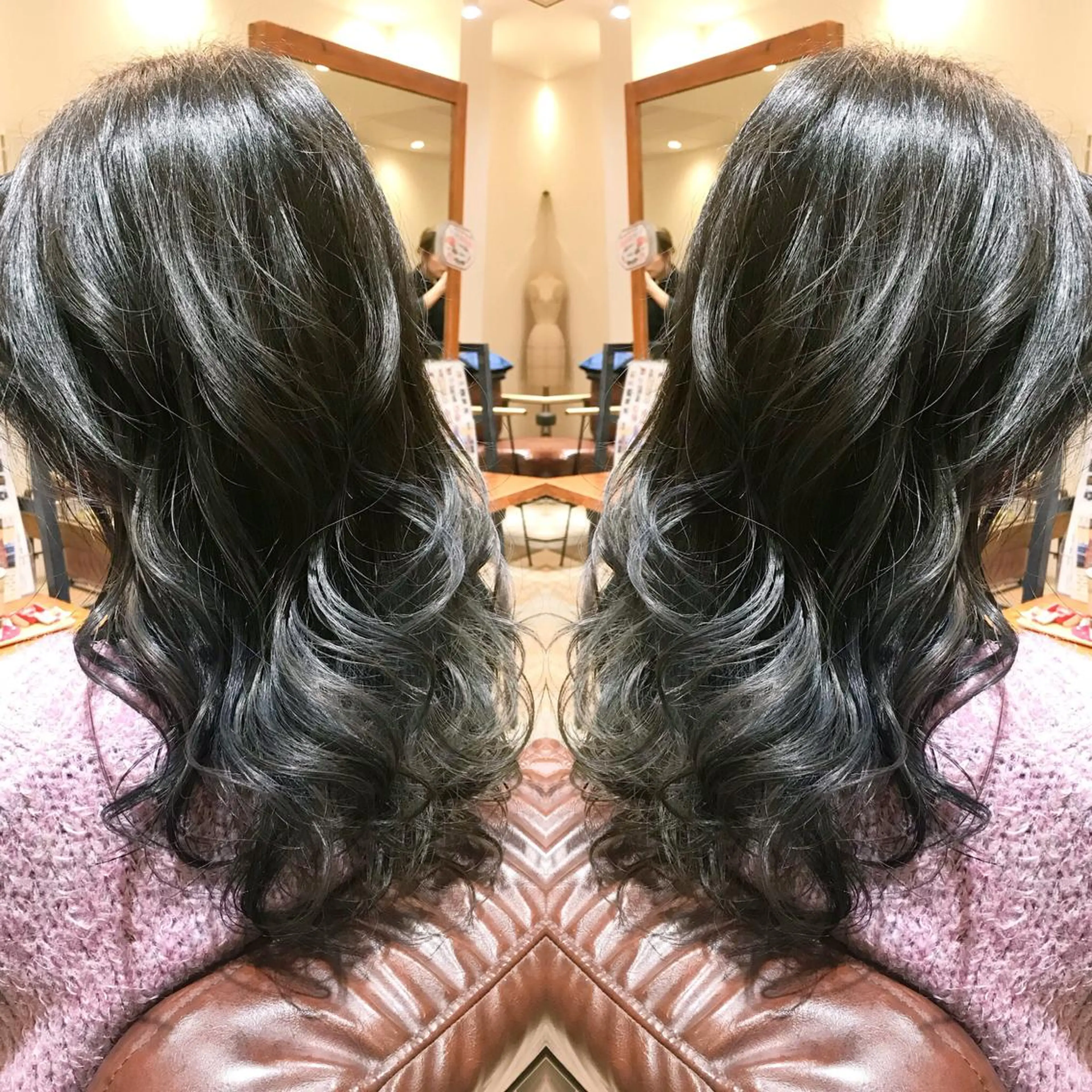 ロング カラー ヘアアレンジ シールエクステ⭐️ オオミタクヤのヘアスタイル