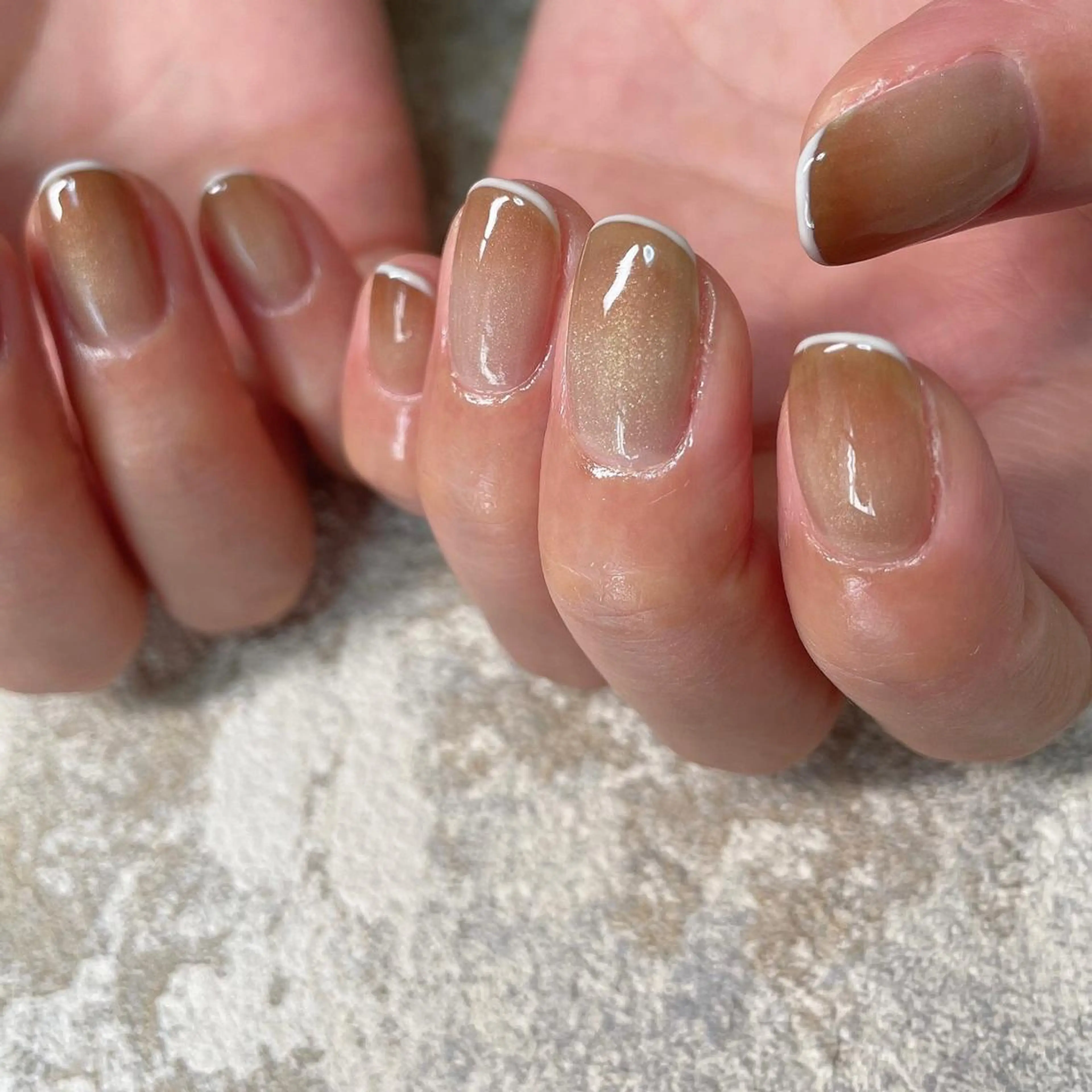 ネイル フレンチネイル グラデーション マグネットネイル ハンドネイル lilbondir. chiharuのネイルデザイン