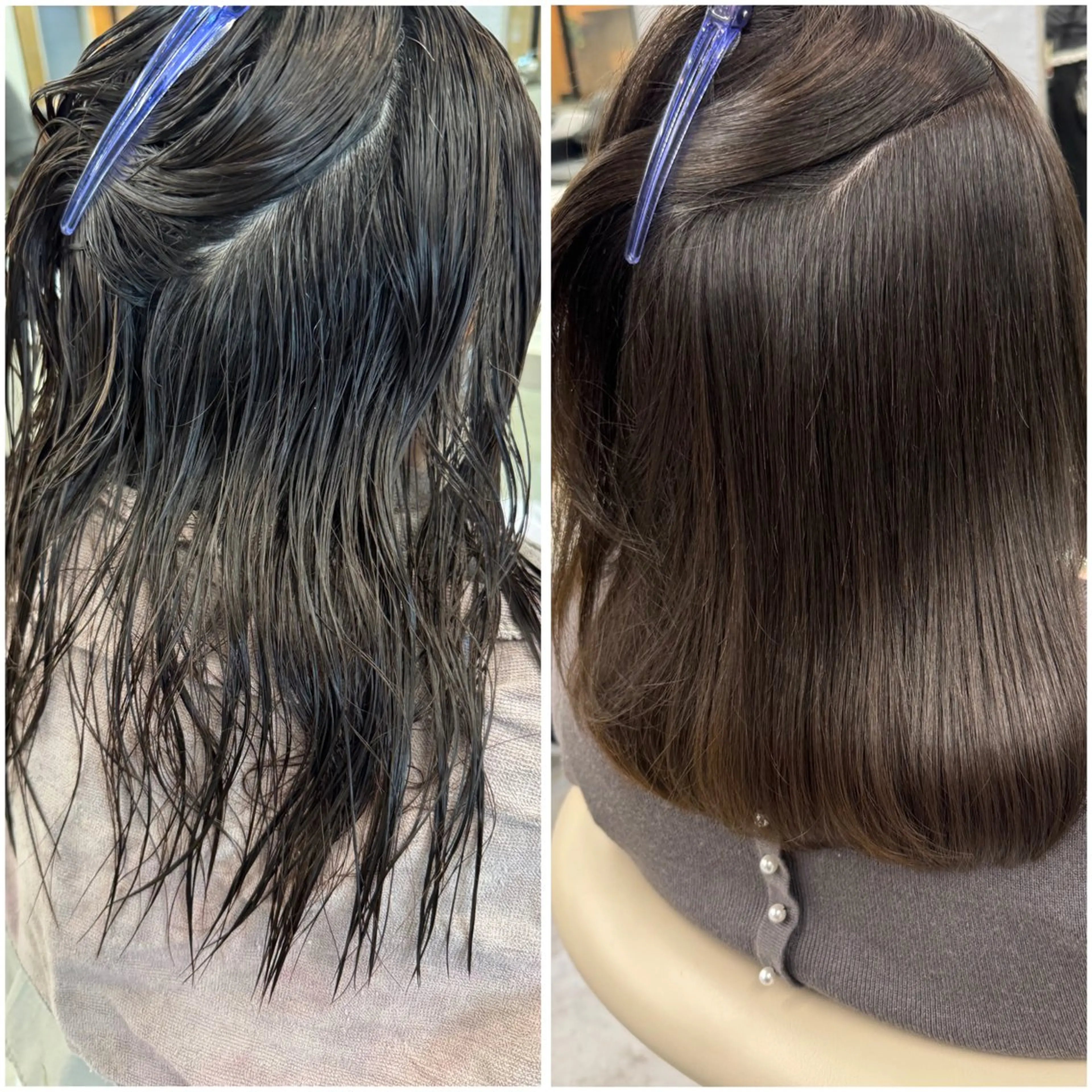 ミディアム カット 縮毛矯正 INORI|艶カラ ー|フェイスレイヤーのヘアスタイル