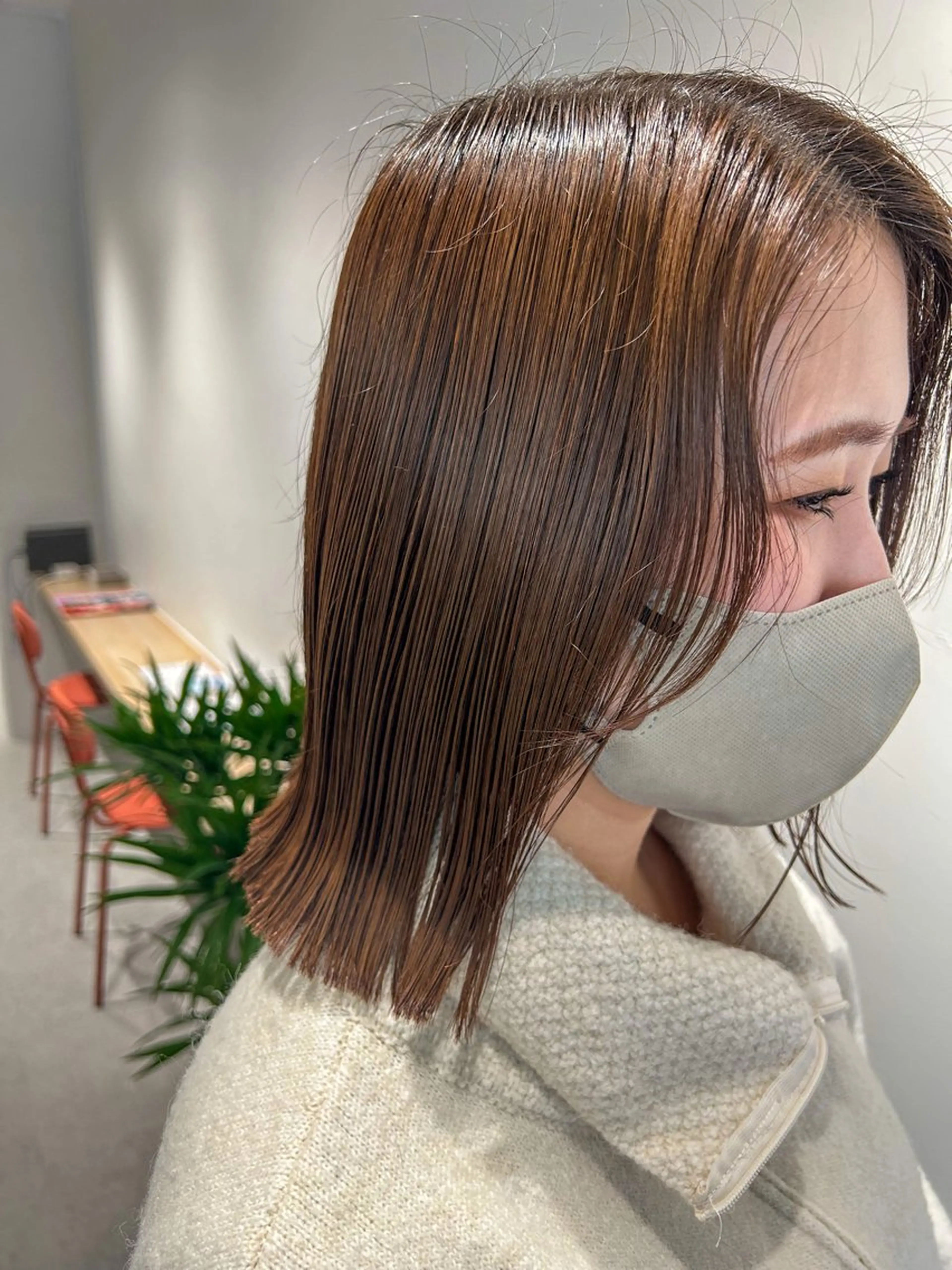 ミディアム カット ヘアカラー トリートメント sara所属・sara中谷 哲のヘアスタイル