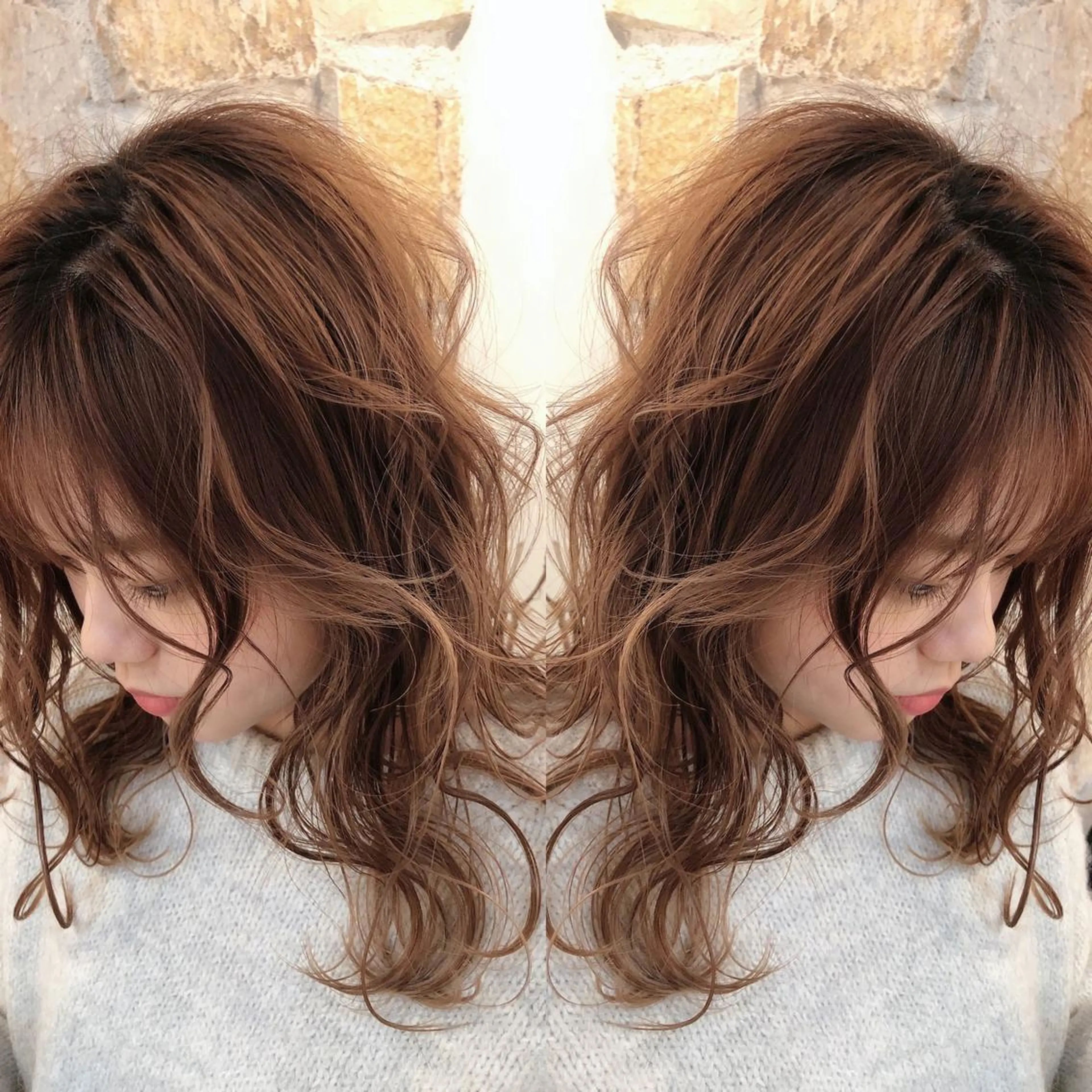 セミロング カラー ヘアアレンジ 透明感カラー イルミナカラー 38【サーティーエイト】所属・REINA 【デザイナー】のヘアスタイル