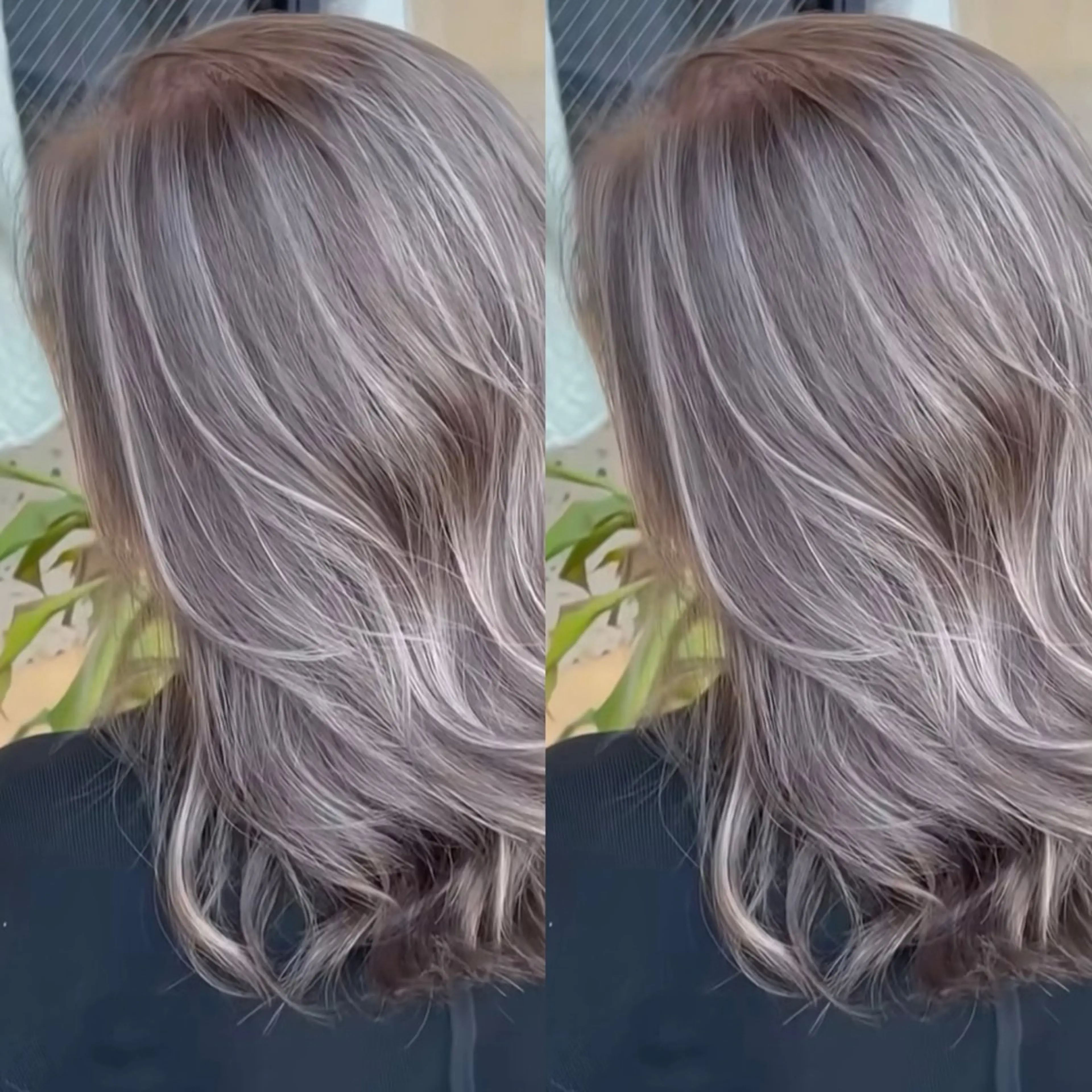 ロング カラー バレイヤージュ ブリーチ ケアブリーチ デザインカラー グレージュ 表参道/ハイライト バレイヤージュ/縮毛のヘアスタイル