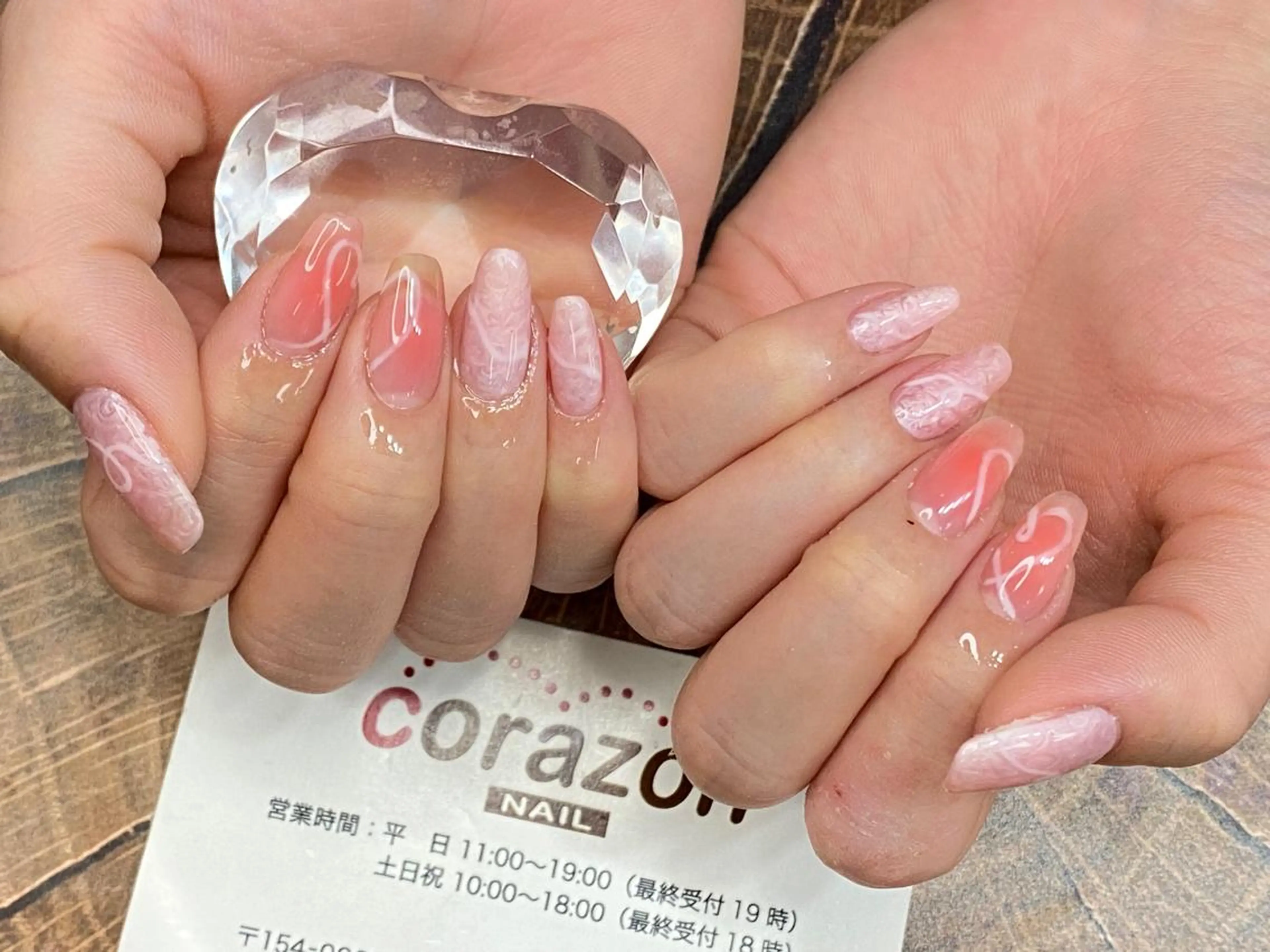 ネイル アートネイル チークネイル ピンク corazon所属・ネイリスト aicoのネイルデザイン